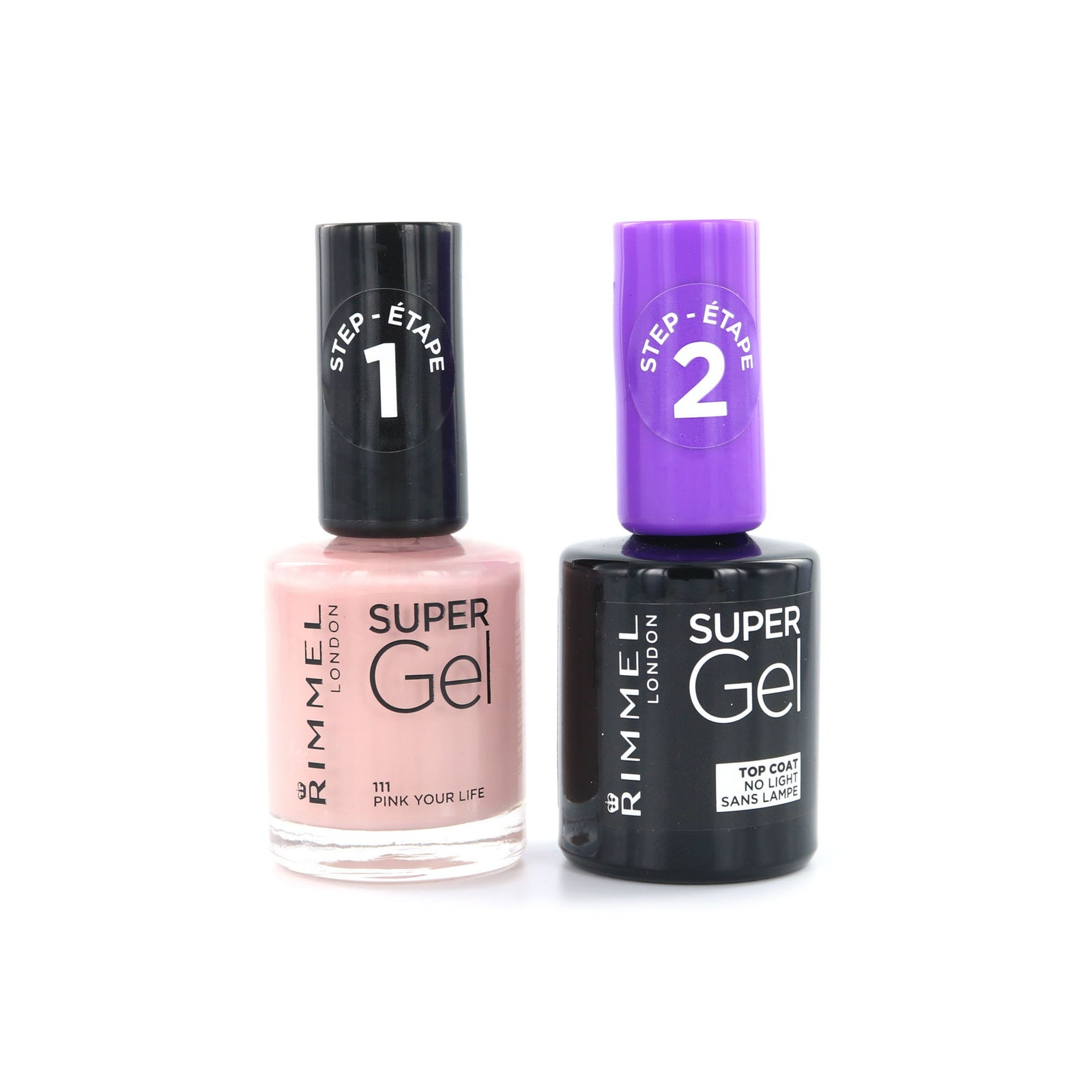 Rimmel Super Gel Duo Nagellak - 111 Pink Your Life + Topcoat (zonder doosje)