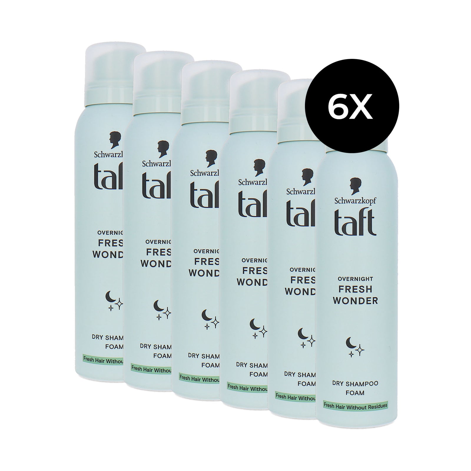 Schwarzkopf Taft Overnight Fresh Wonder Dry Shampoo - 6 x 150 ml
