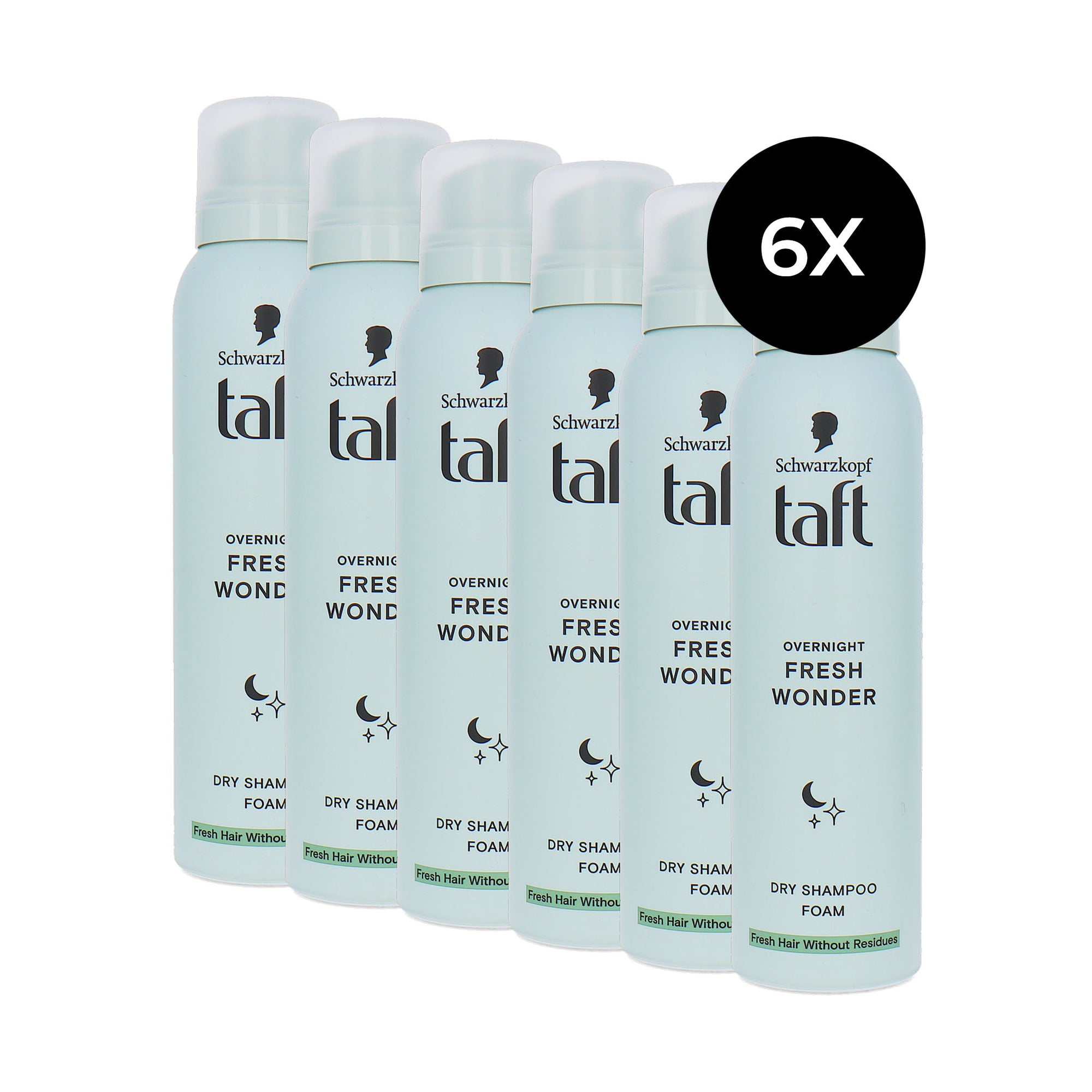 Schwarzkopf Taft Overnight Fresh Wonder Dry Shampoo - 6 x 150 ml