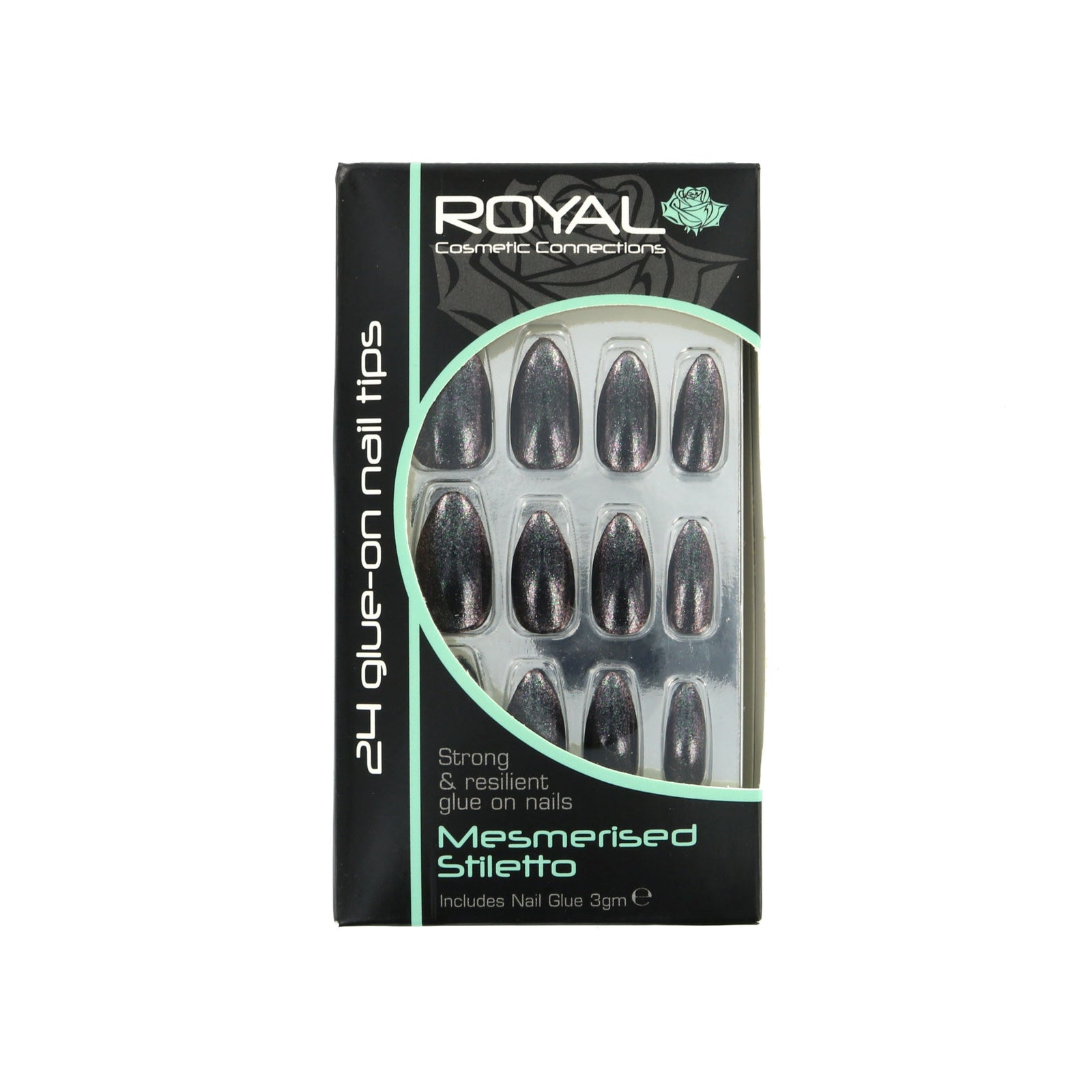 Royal 24 Stiletto Glue-On Nail Tips - Mesmerised (met nagellijm)