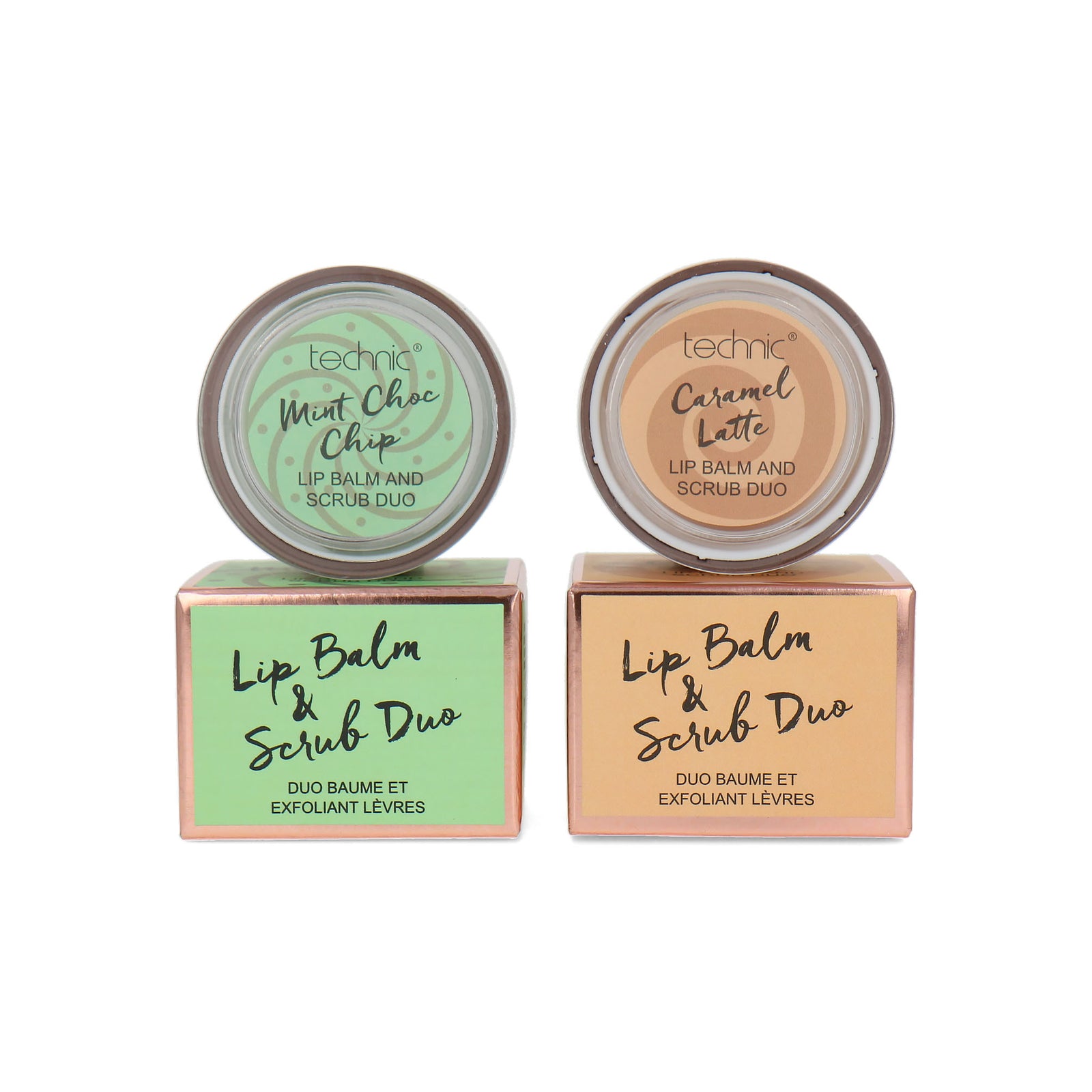 Technic Lip Balm and Scrub Duo - Caramel Latte + Mint Choc Chip (Set van 2)