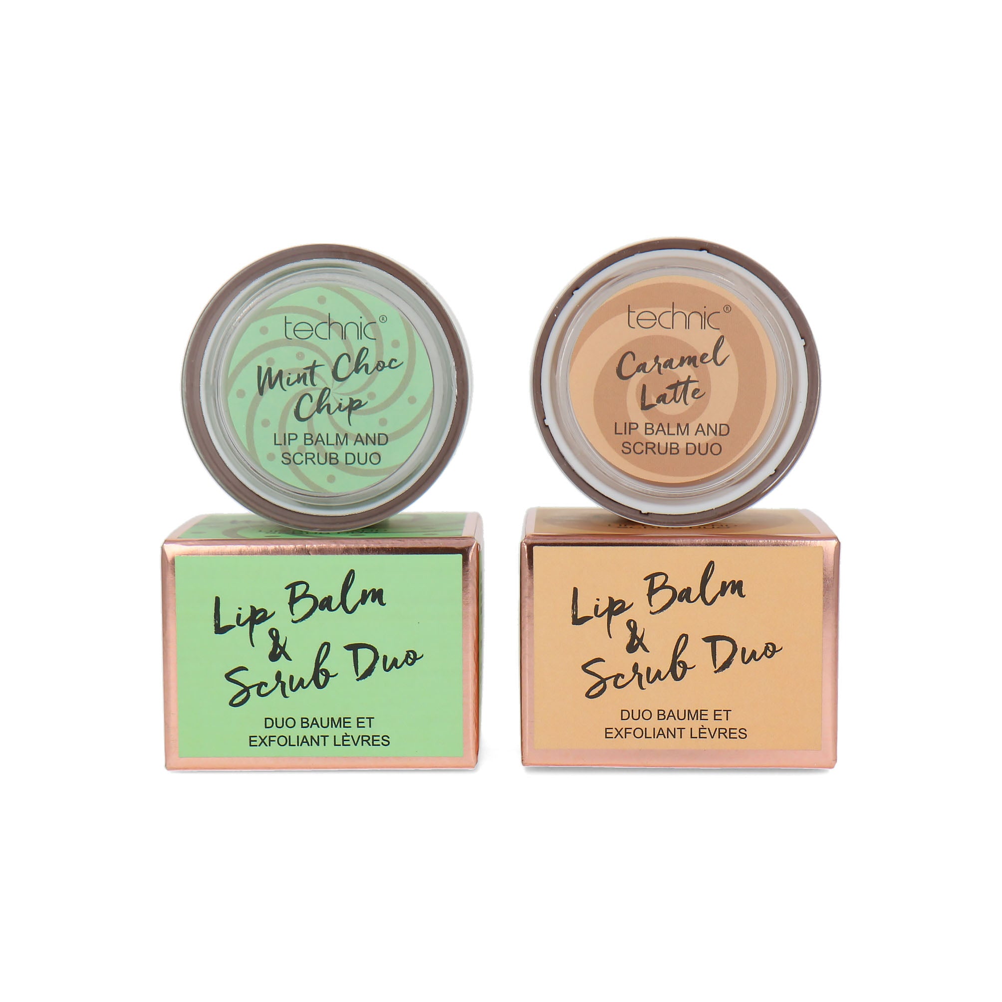 Technic Lip Balm and Scrub Duo - Caramel Latte + Mint Choc Chip (Set van 2)