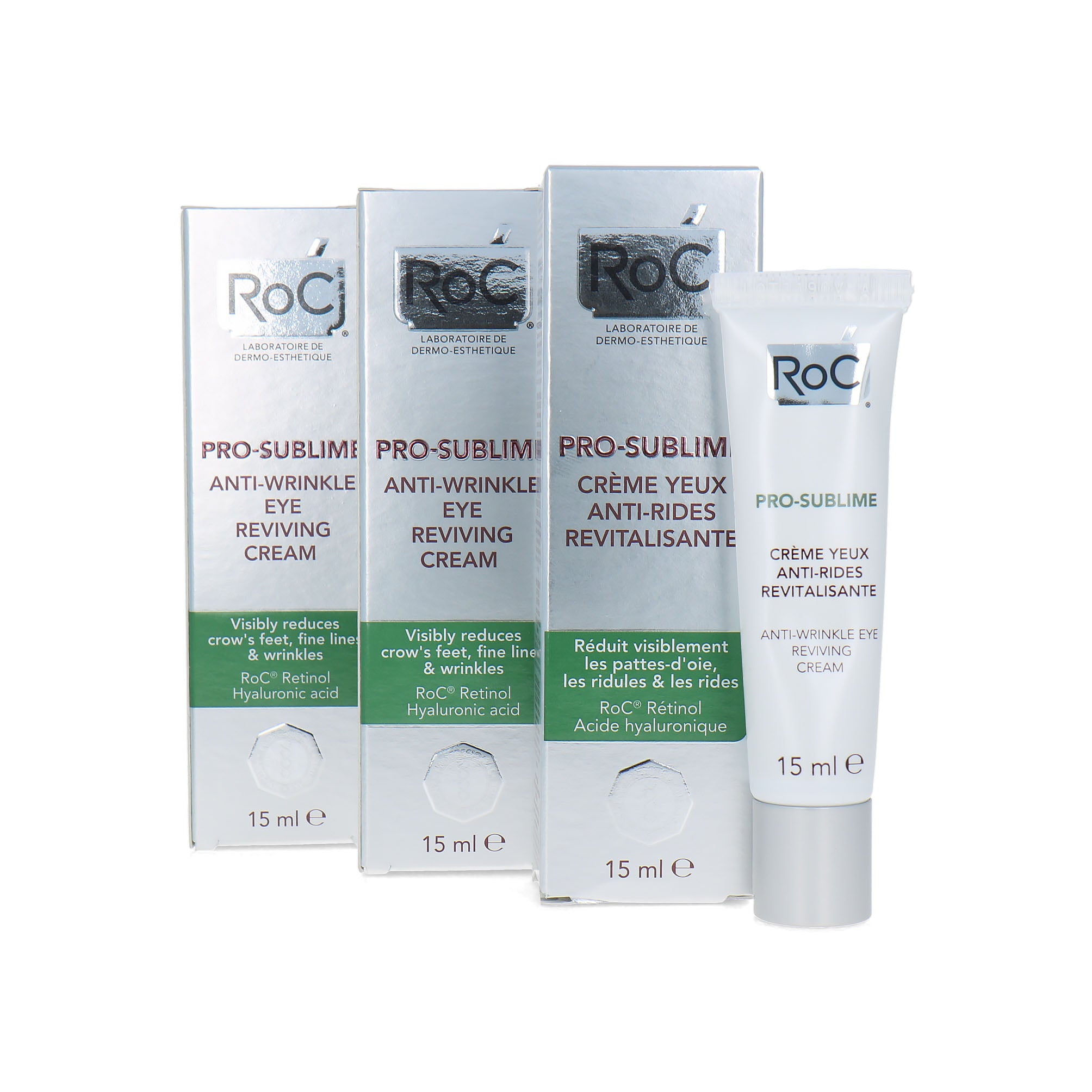 Roc Pro-Sublime Anti-Wrinkle Eye Reviving Cream Oogcrème - 3x (Houdbaarheidsdatum FEB 2022)