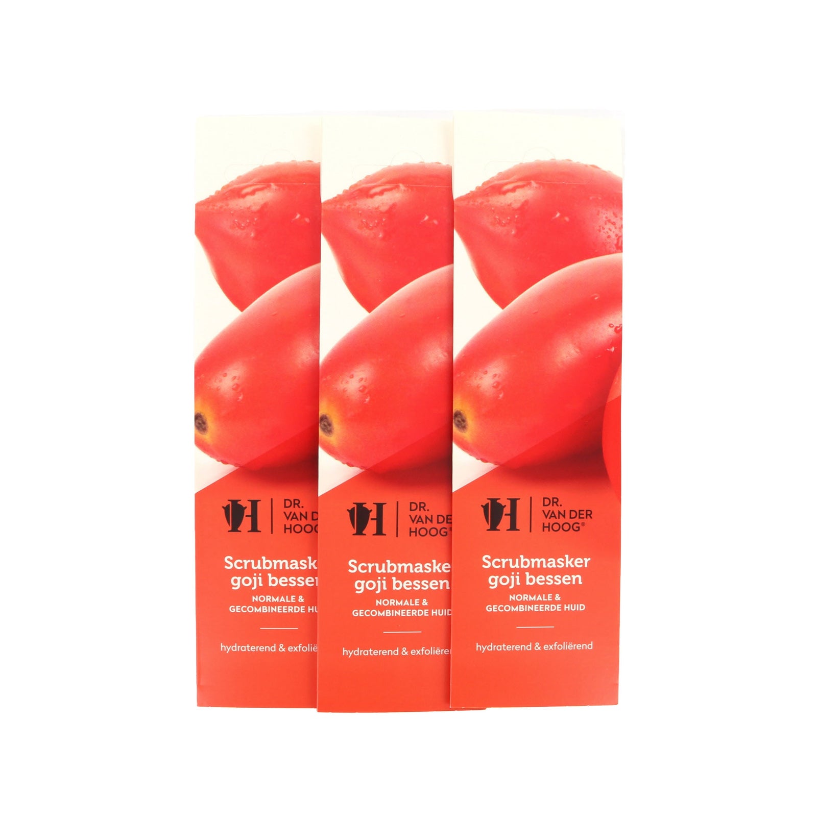Dr. van der Hoog Scrub Masker Goji Bessen - Normale & Gecombineerde Huid (3 Stuks)