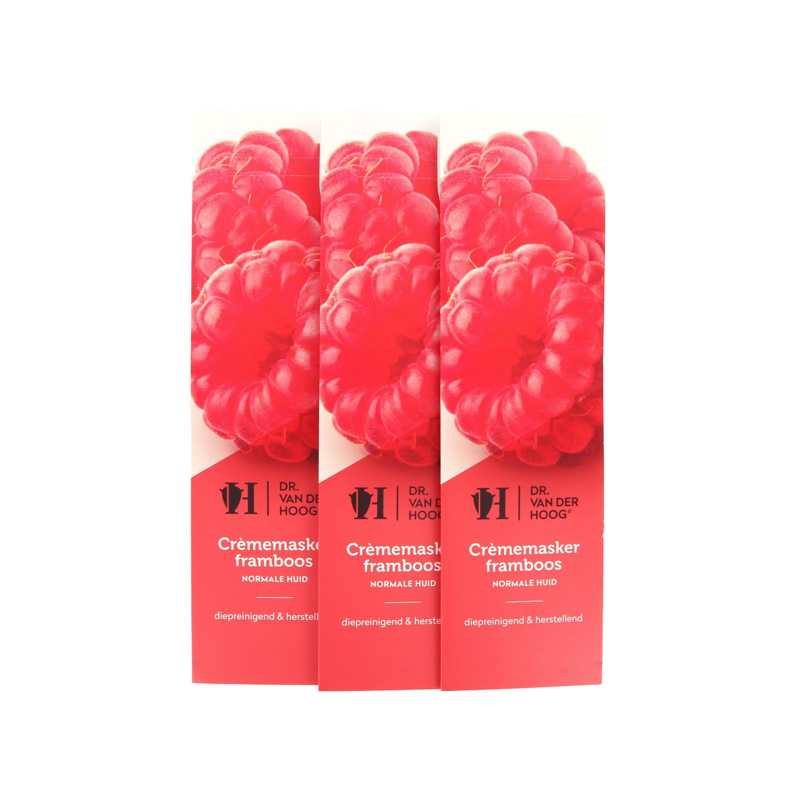 Dr. van der Hoog Crème Masker Framboos - Normale Huid (3 Stuks)