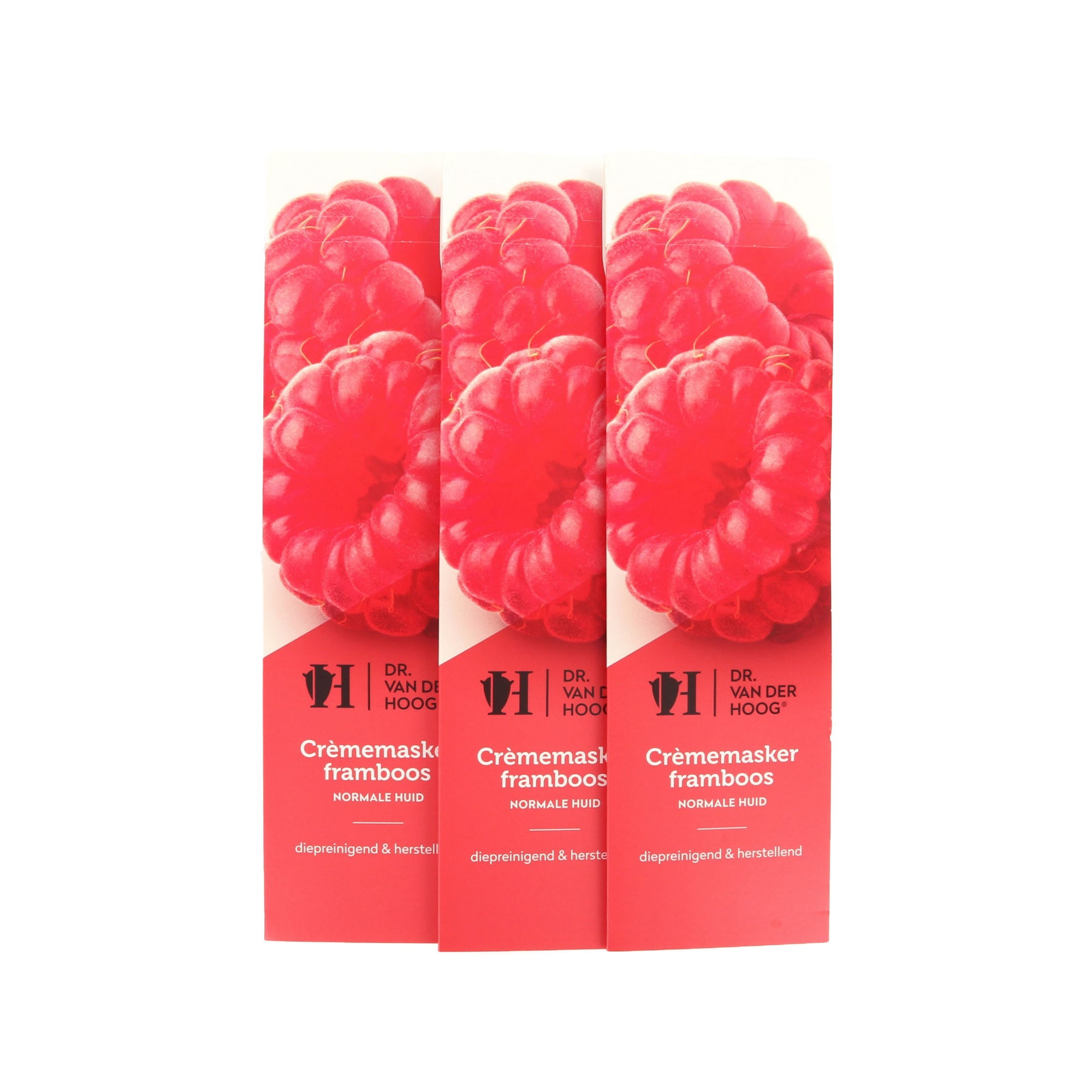 Dr. van der Hoog Crème Masker Framboos - Normale Huid (3 Stuks)