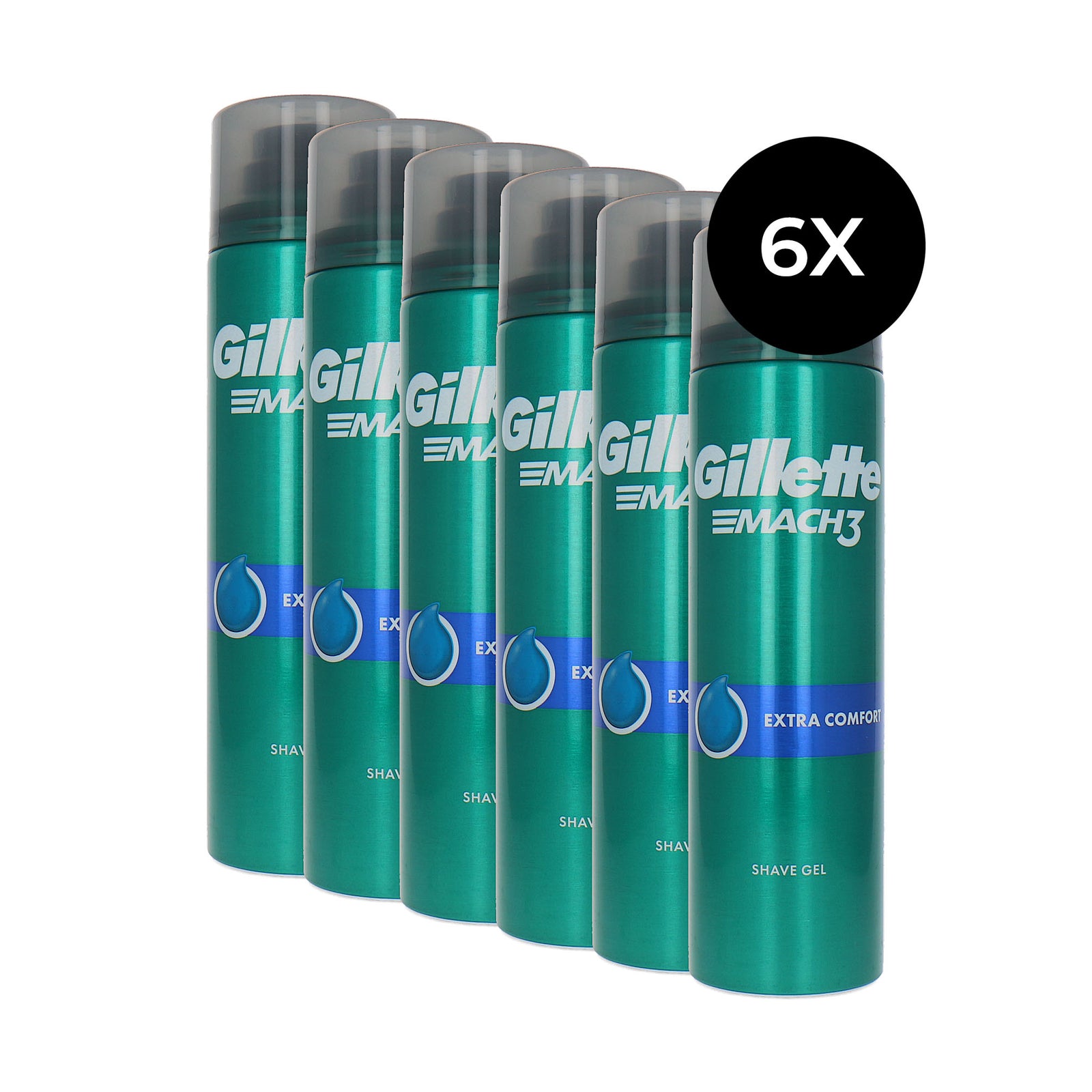 Gillette Mach3 Extra Comfort Shave Gel - 6 x 200 ml