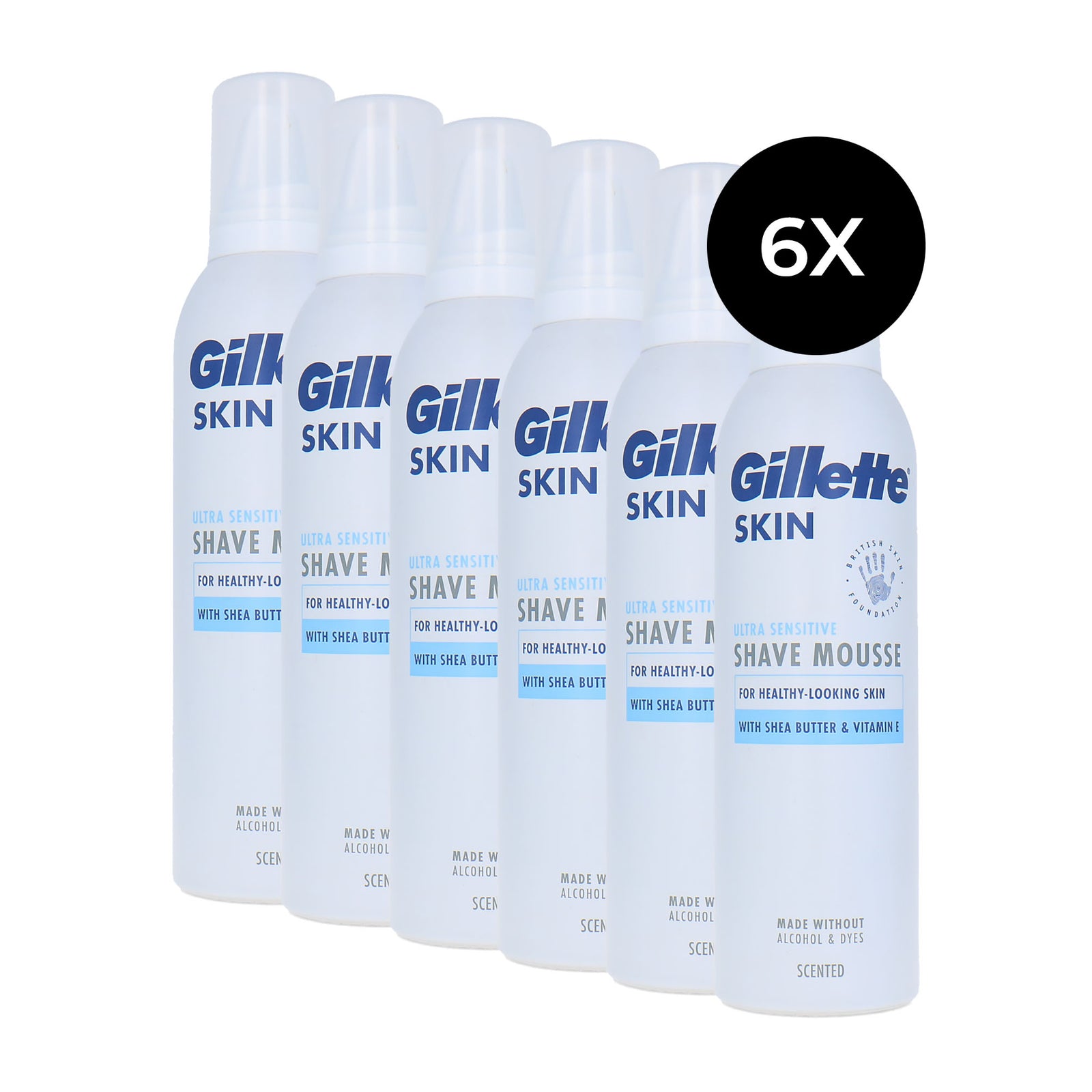 Gillette Ultra Sensitive Shave Mousse - 6 x 240 ml