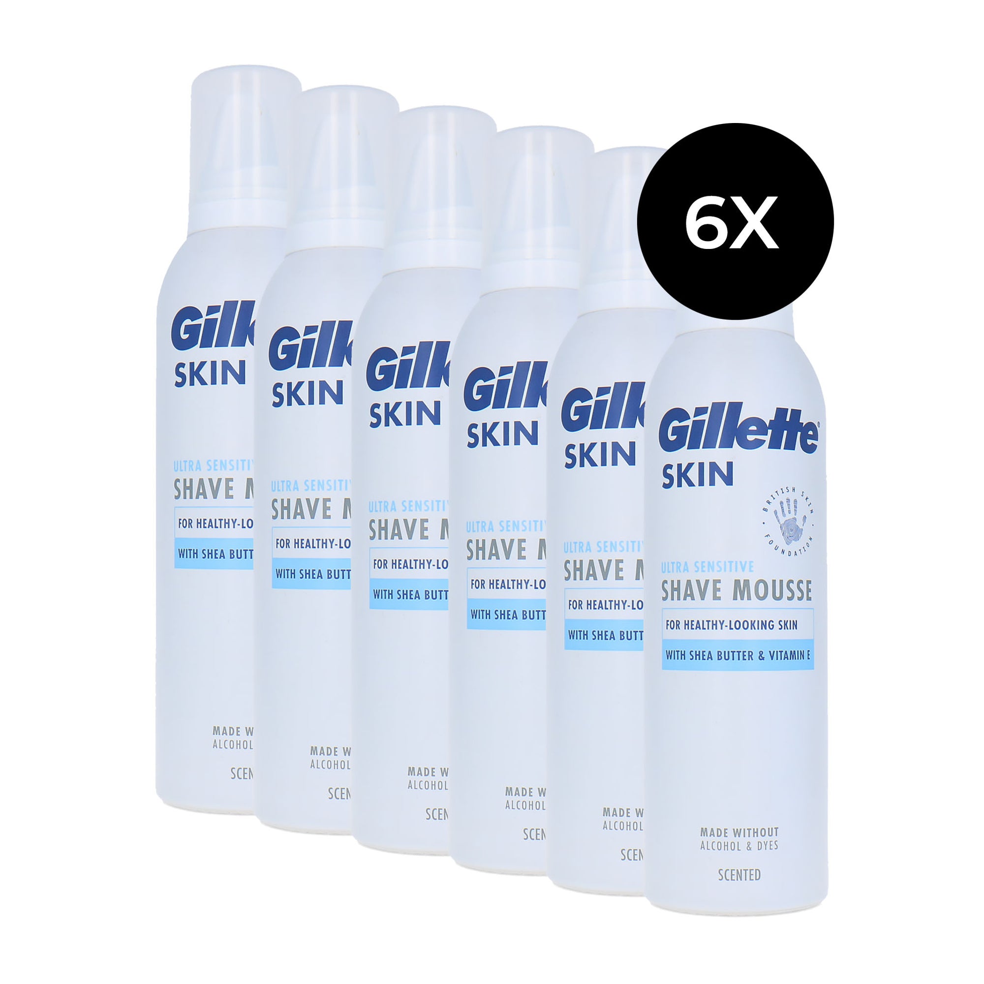 Gillette Ultra Sensitive Shave Mousse - 6 x 240 ml