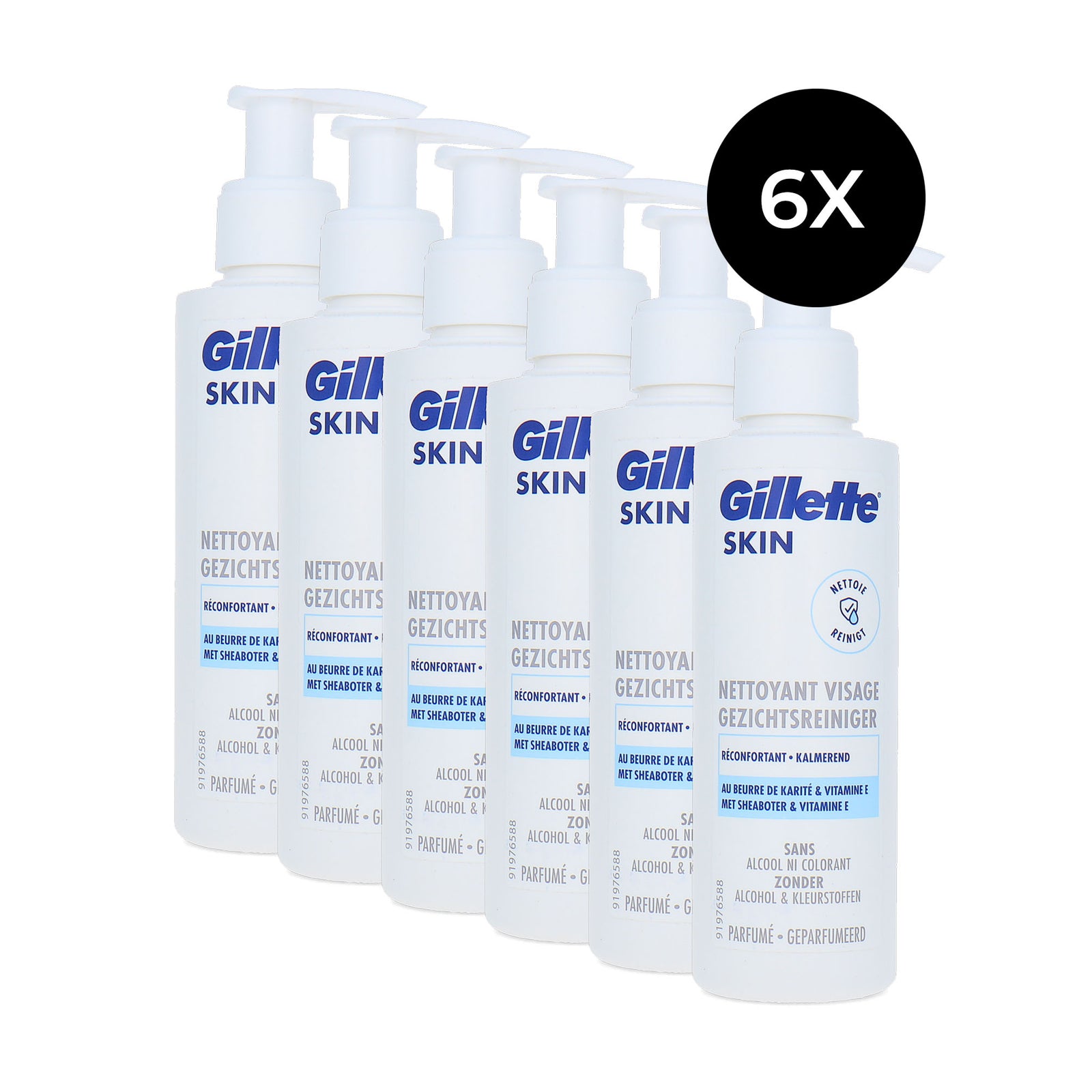 Gillette Skin Facial Cleanser - 6 x 140 ml