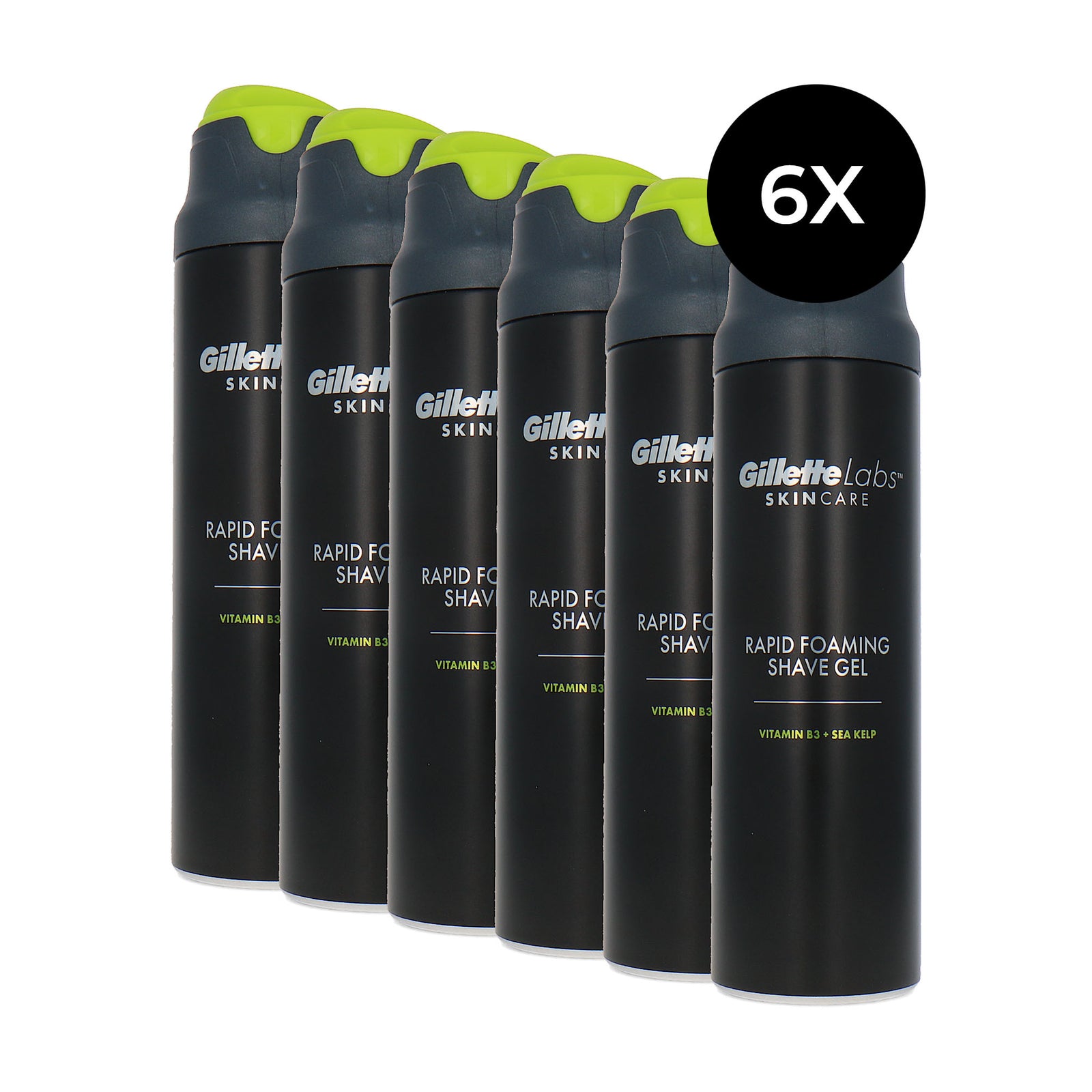 Gillette Labs Rapid Foaming Shave Gel - 6 x 198 ml