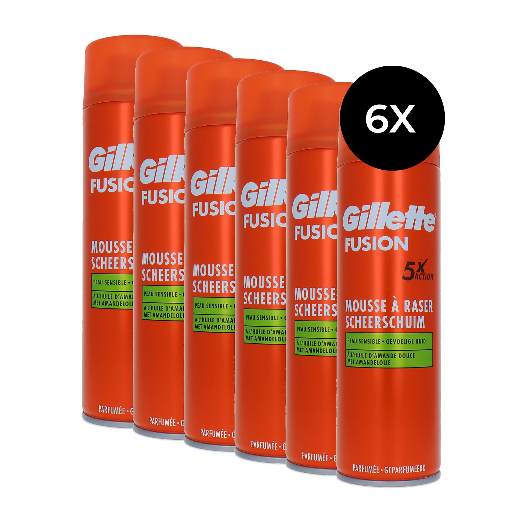Gillette Fusion Shaving Foam Sensitive - 6 x 250 ml