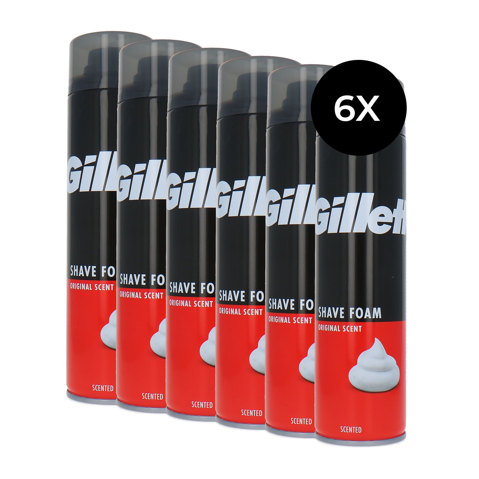 Gillette Shave Foam Original Scent - 6 x 300 ml