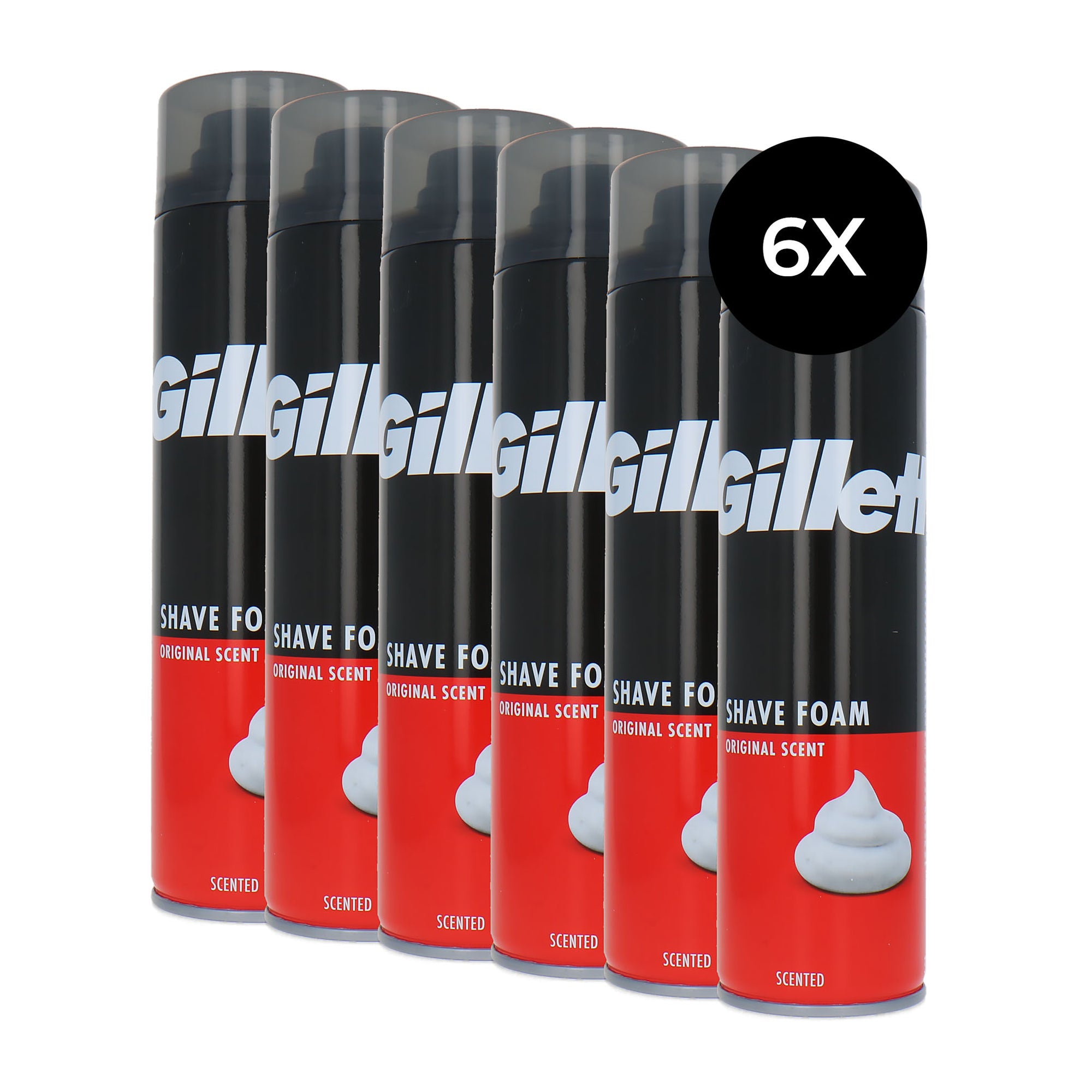 Gillette Shave Foam Original Scent - 6 x 300 ml