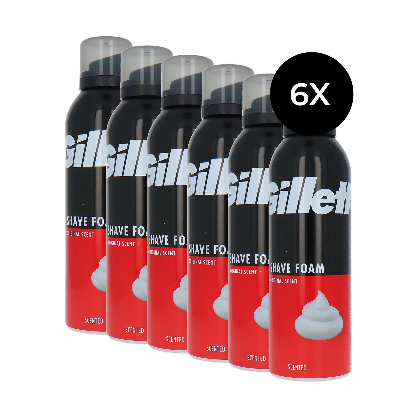 Gillette Shave Foam Original Scent - 6 x 200 ml