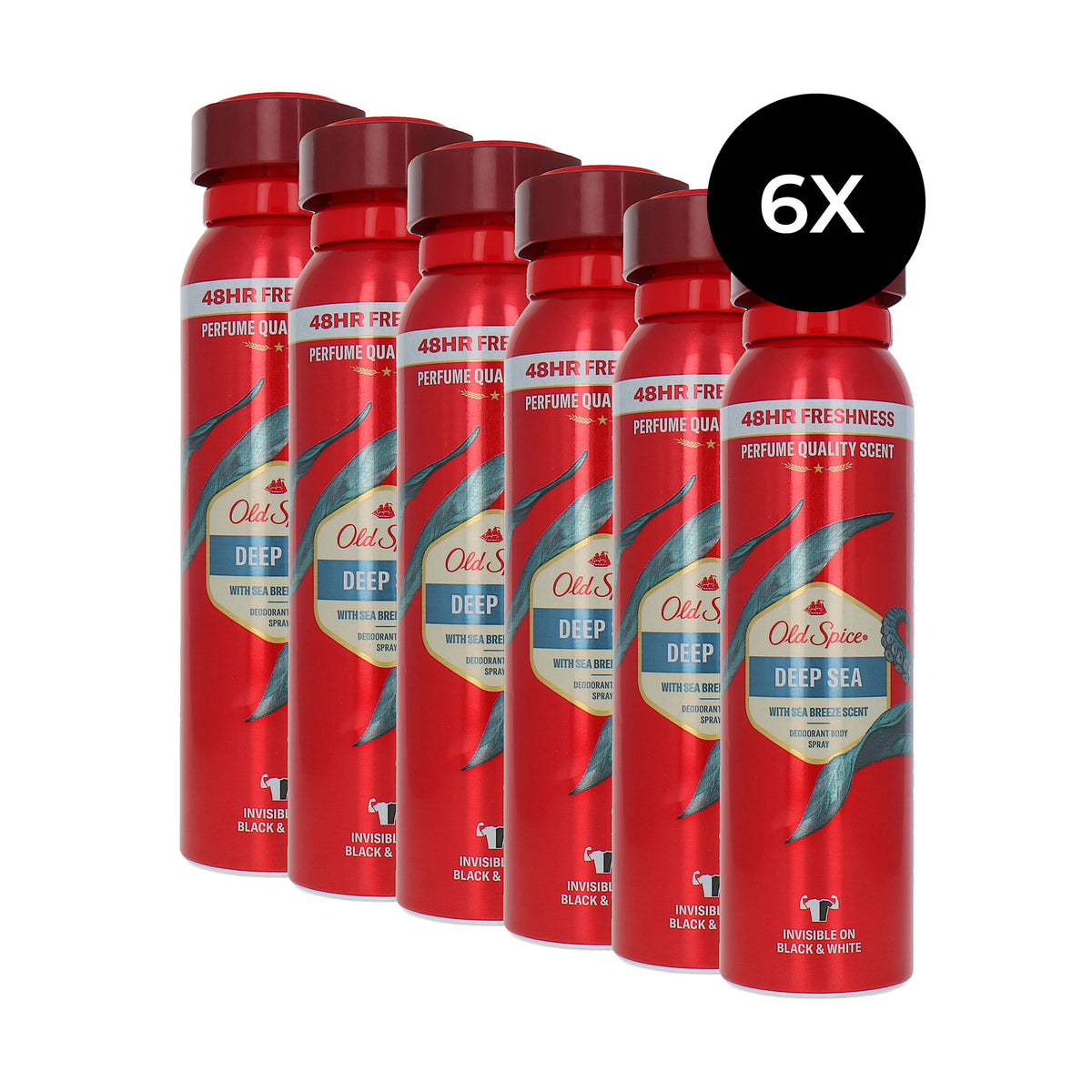 Old Spice Deodorant-Body Spray Deep Sea - 6 x 150 ml