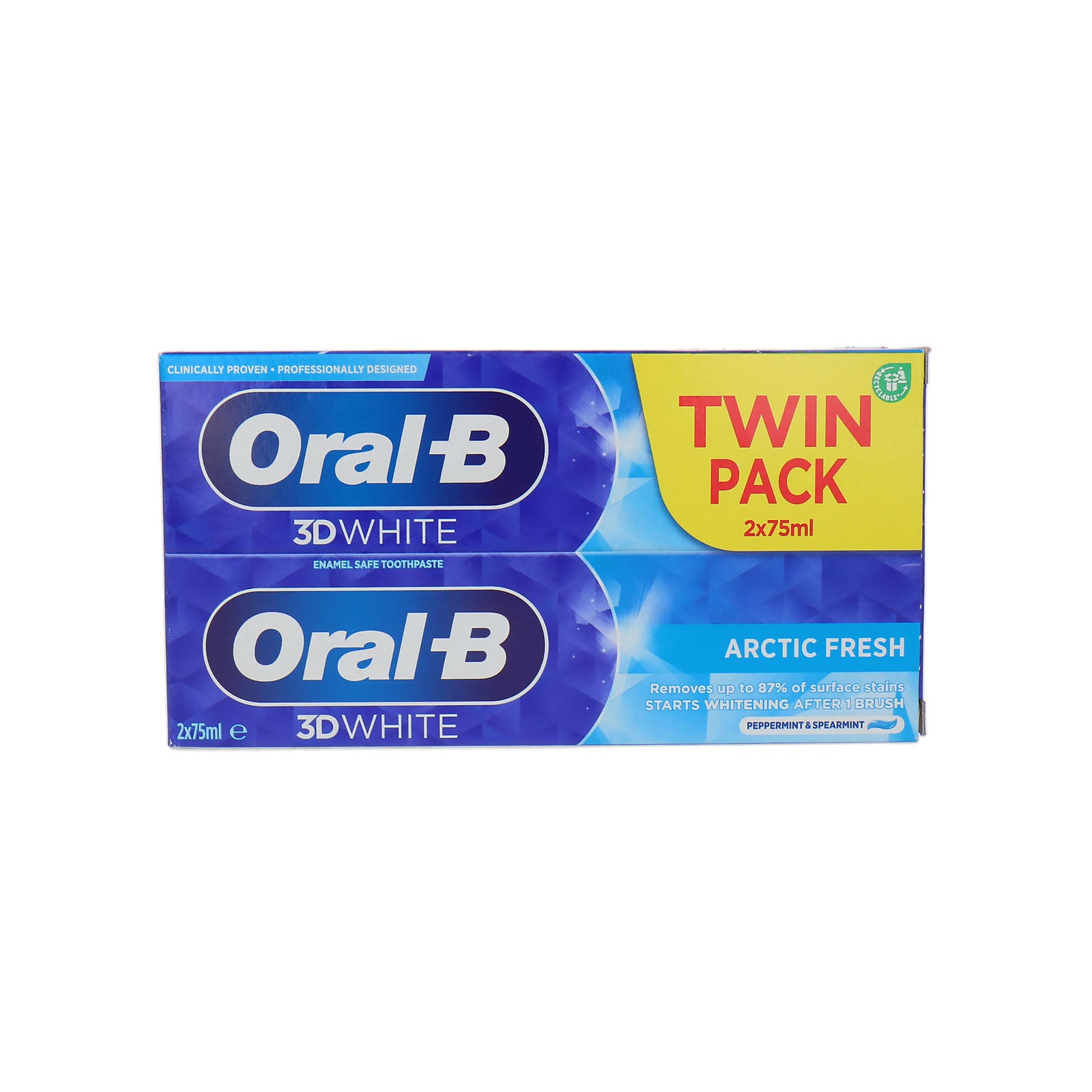 Oral-B 3D White Arctic Fresh Twinpack Tandpasta - 2 x 75 ml