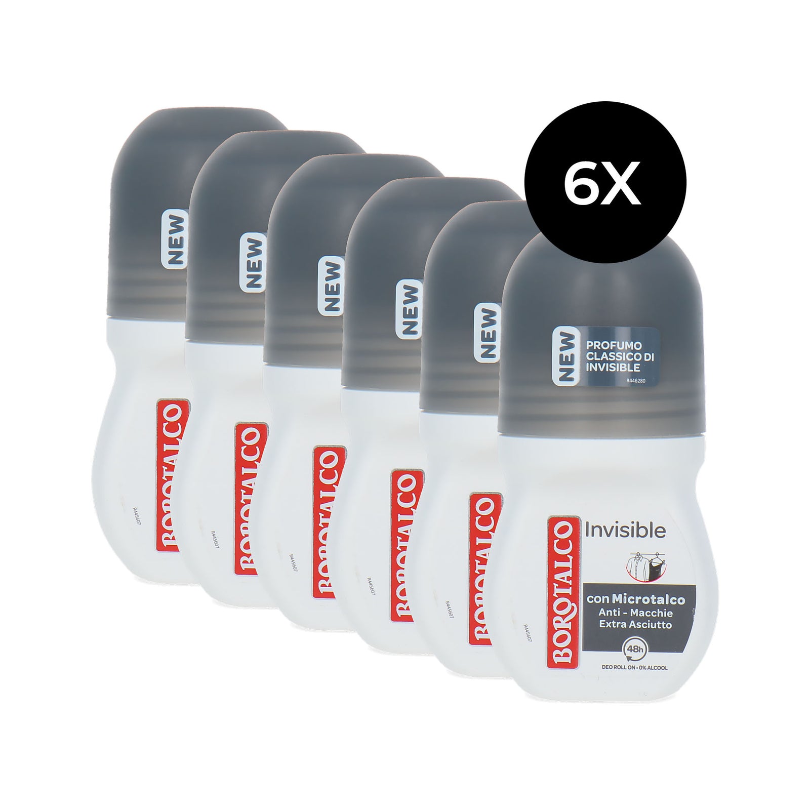 Borotalco Invisible Deo Roller - 6 x 50 ml