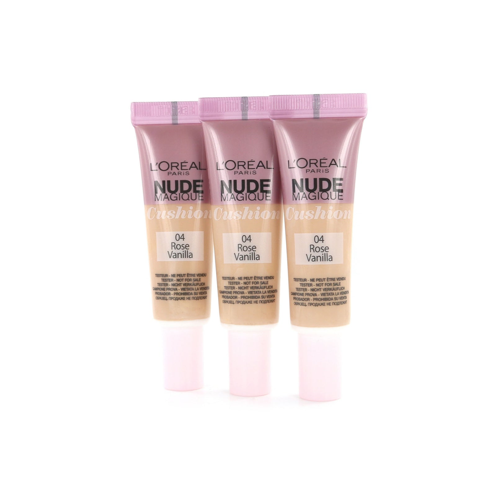 L'Oréal Nude Magique Cushion Dewy Glow Foundation - 04 Rose Vanilla (Testers 3 x 8 gr)