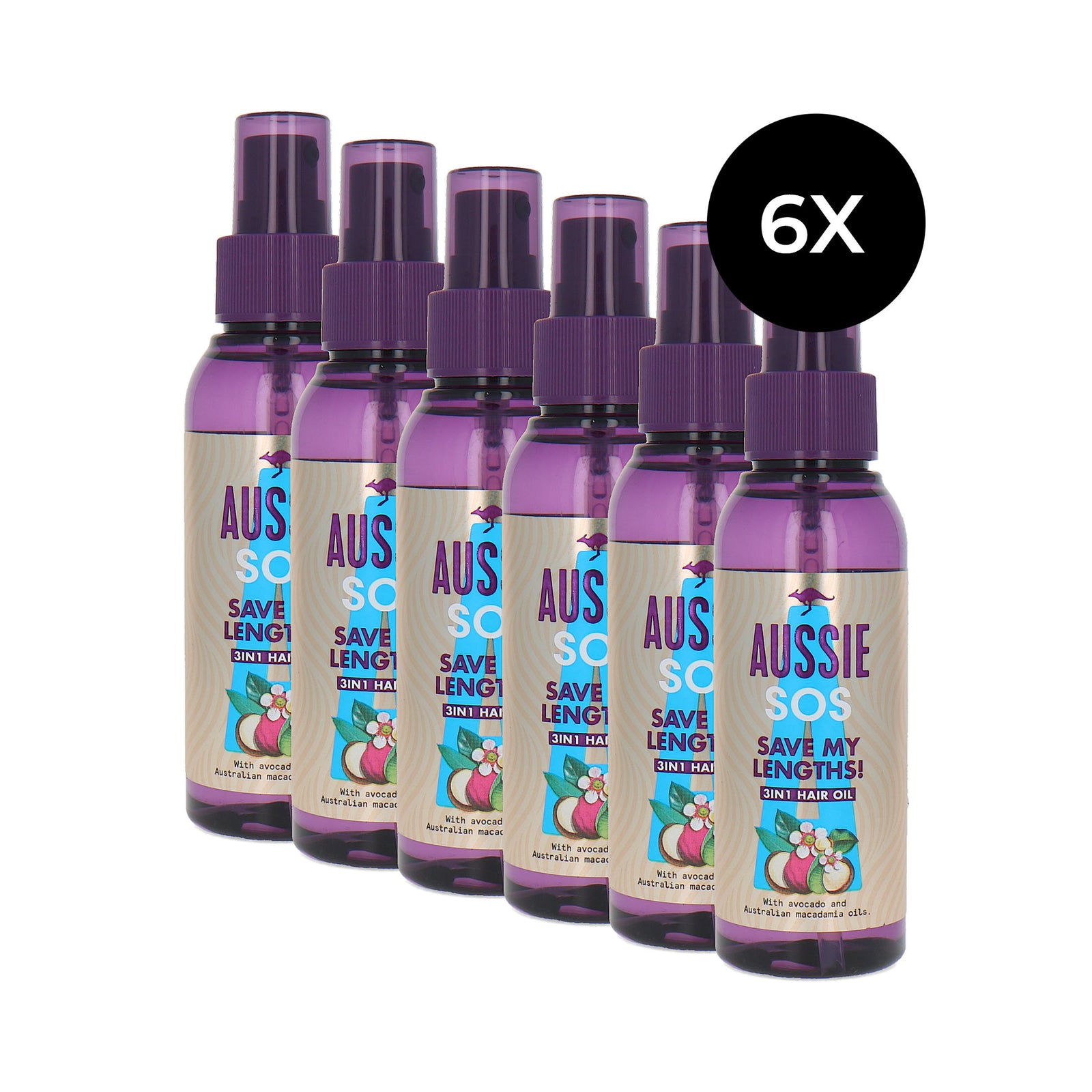 Aussie SOS Save My Lenghts 3in1 Hair Oil - 6 x 100 ml