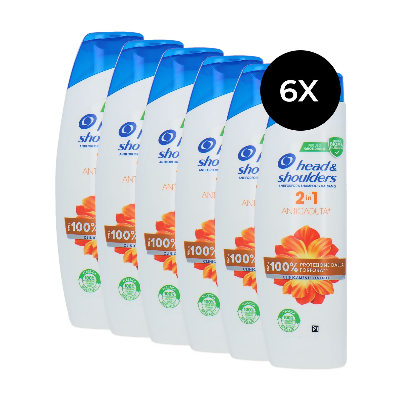 Head & Shoulders 2in1 Shampoo & Conditioner Anti-Hair Loss - 6 x 225 ml