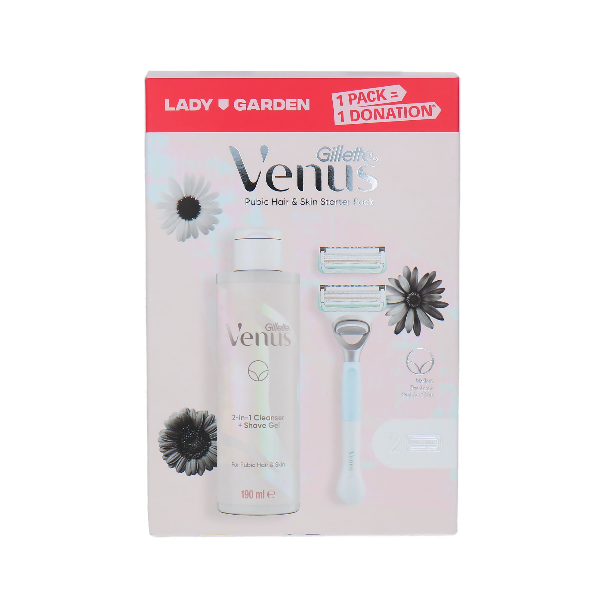 Gillette Venus Public Hair & Skin Starter Pack - 190 ml