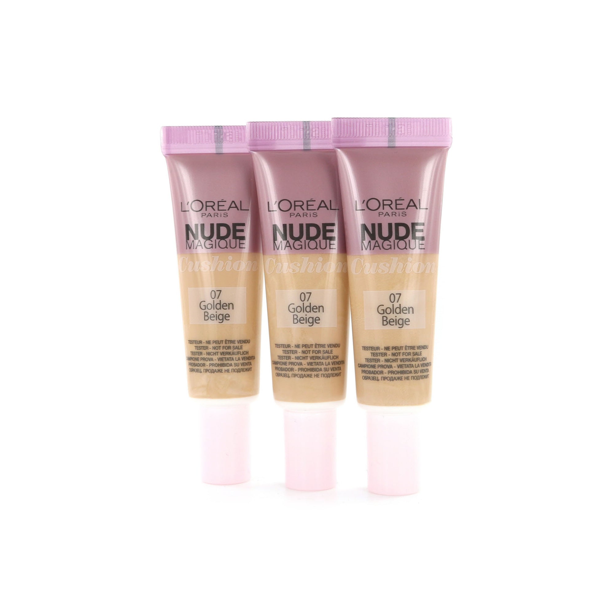 L'Oréal Nude Magique Cushion Dewy Glow Foundation - 07 Golden Beige (Testers 3 x 8 gr)