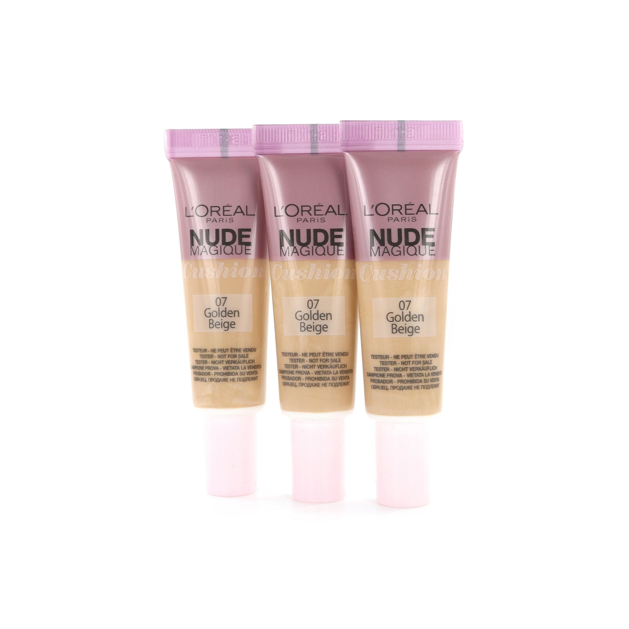 L'Oréal Nude Magique Cushion Dewy Glow Foundation - 07 Golden Beige (Testers 3 x 8 gr)