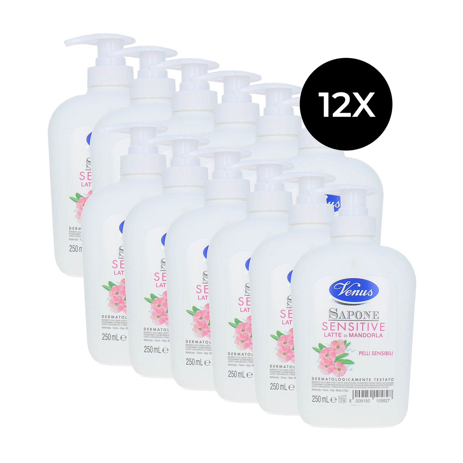Venus Sensitive Handsoap with Almond Milk - 12 x 250 ml
