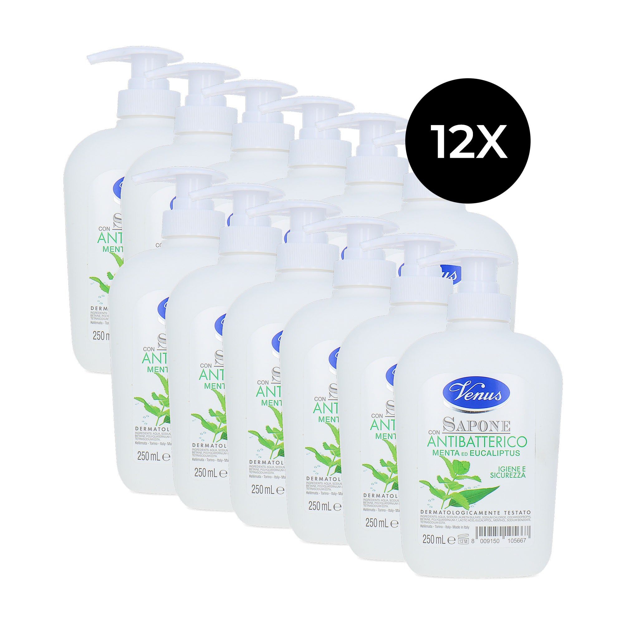 Venus Antibacterial Handsoap with Mint and Eucalyptus - 12 x 250 ml