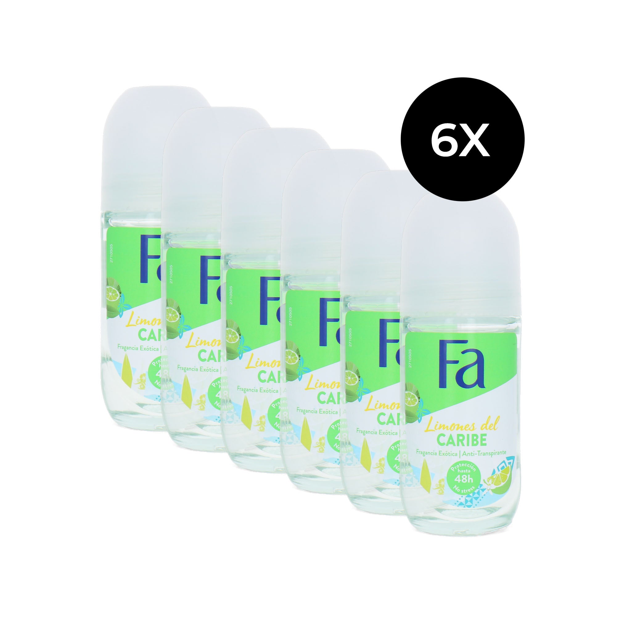 Fa Limones Del Caribe Deo Roller - 6 x 50 ml