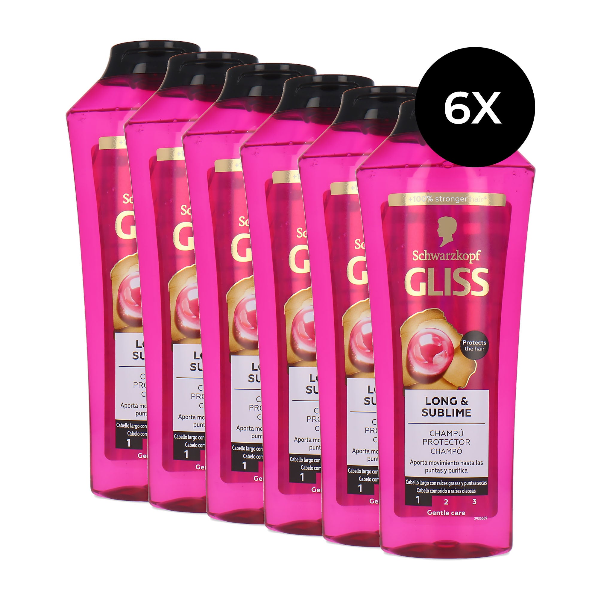 Schwarzkopf Gliss Long & Sublime Protecting Shampoo - 6 x 400 ml
