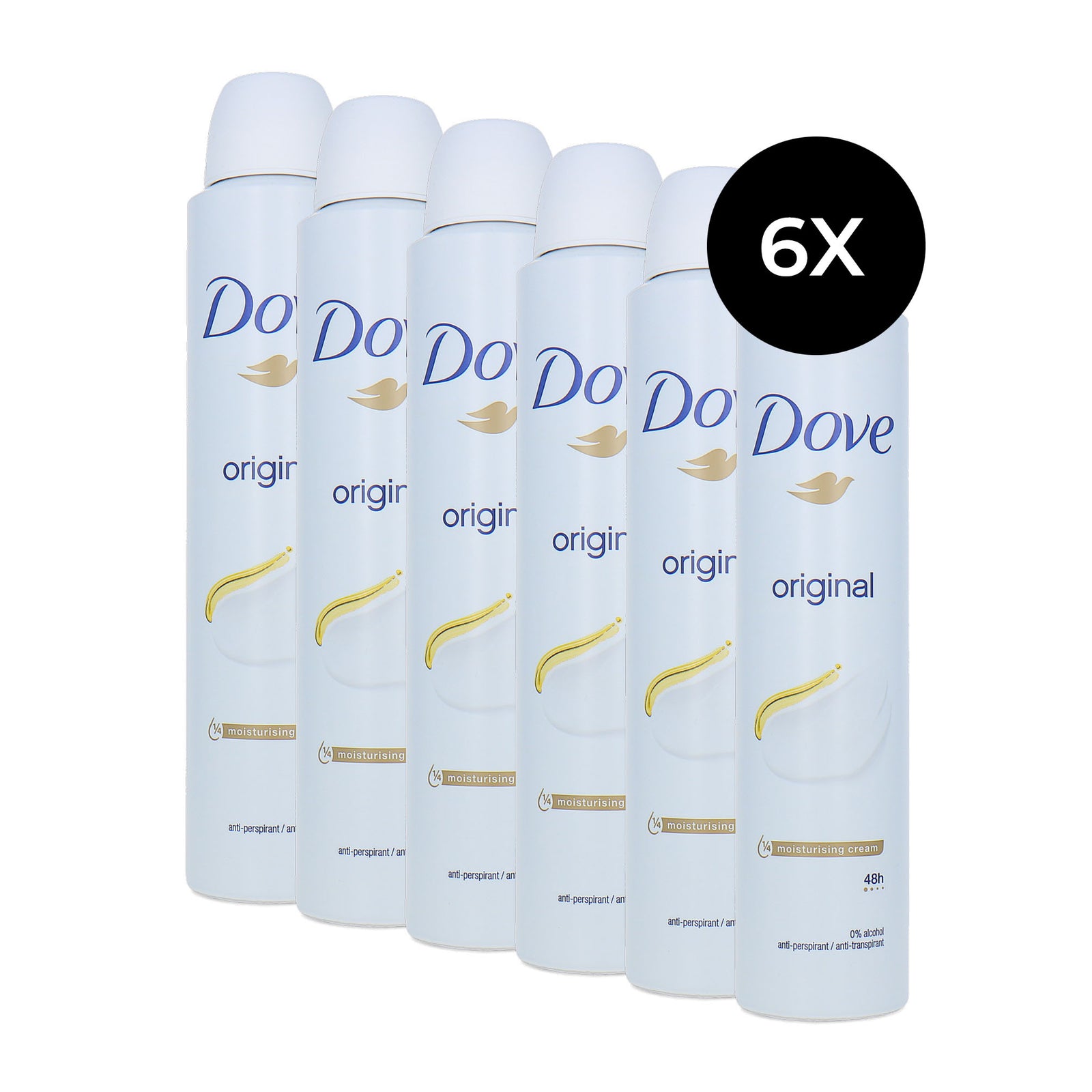 Dove Original Deodorant Spray - 6 x 200 ml