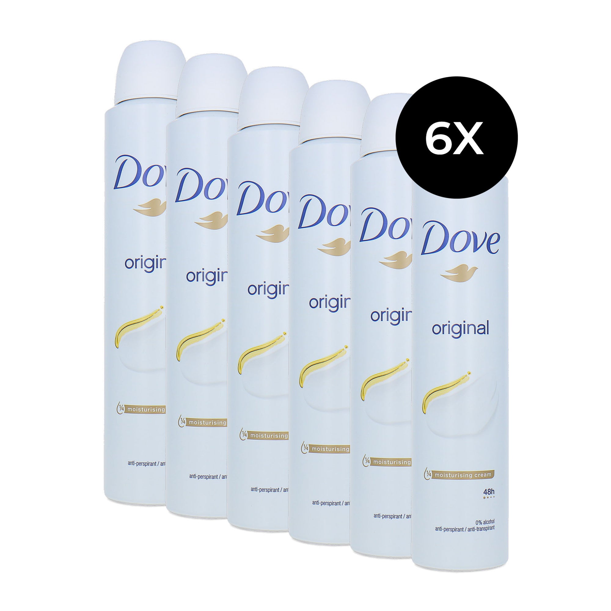 Dove Original Deodorant Spray - 6 x 200 ml