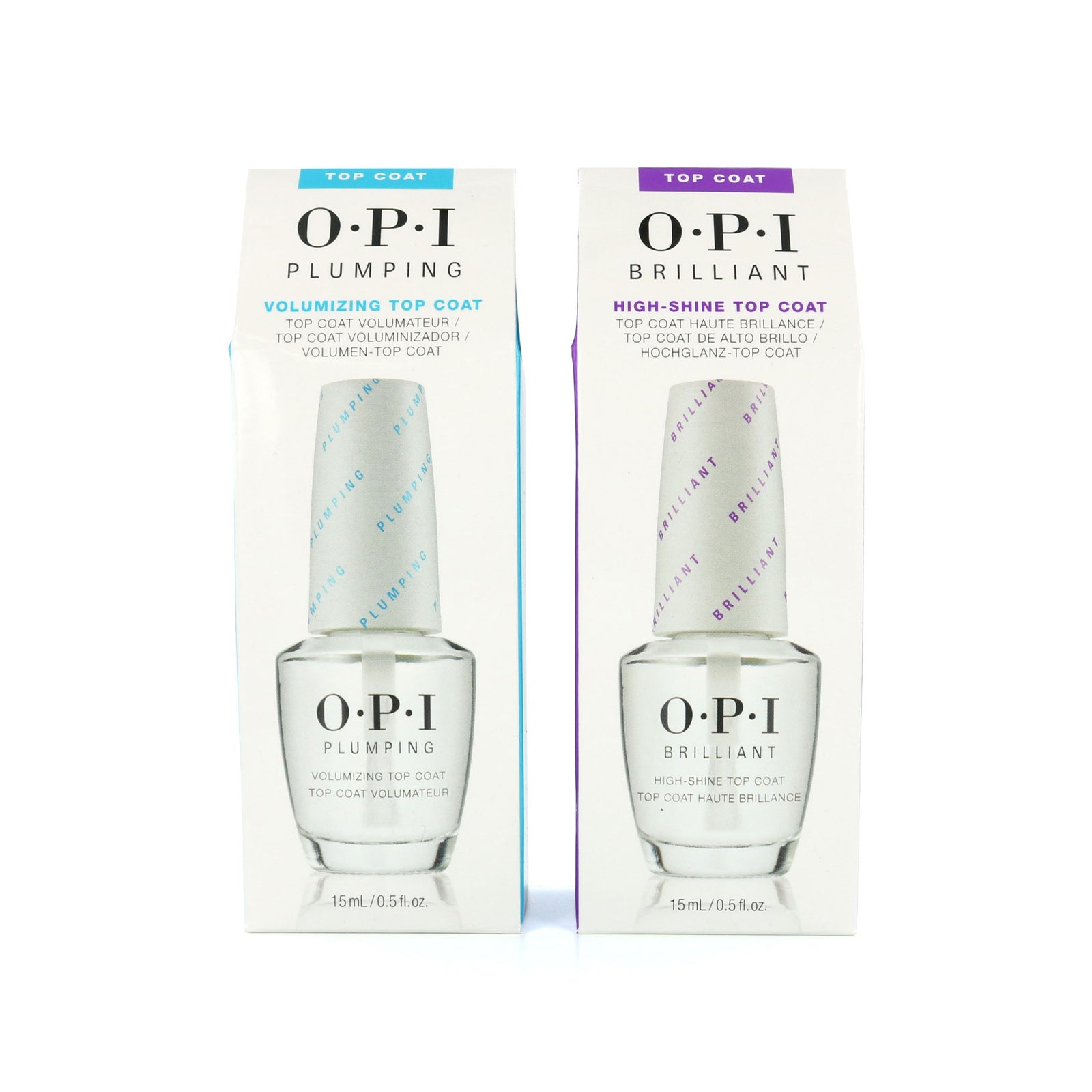 O.P.I Volumizing Topcoat + High Shine Topcoat (set van 2)