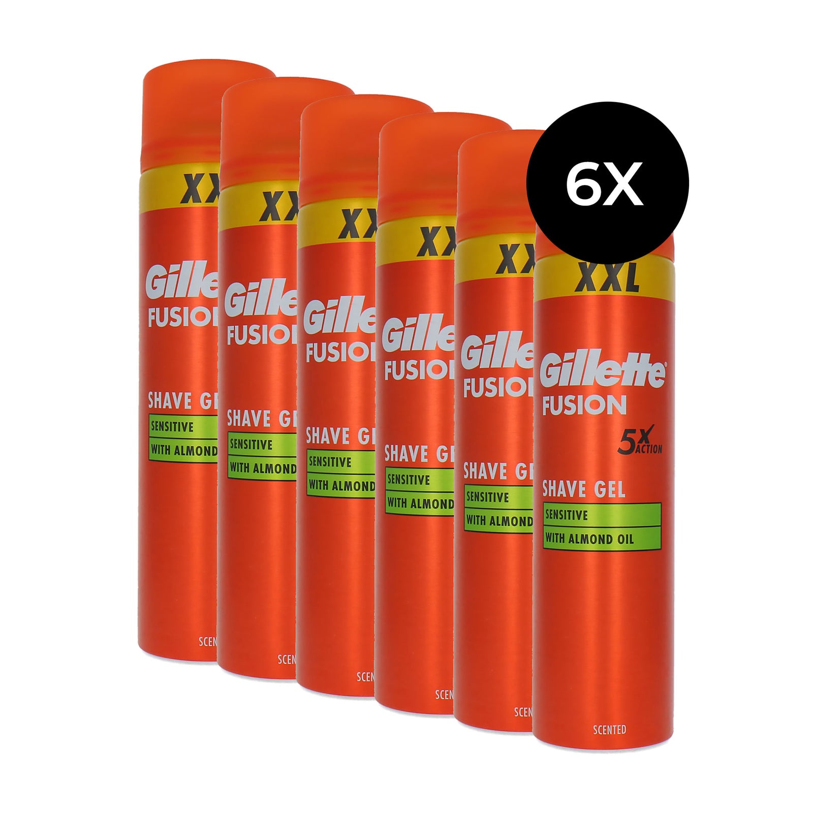 Gillette Fusion Sensitive Shave Gel - 6 x 240 ml