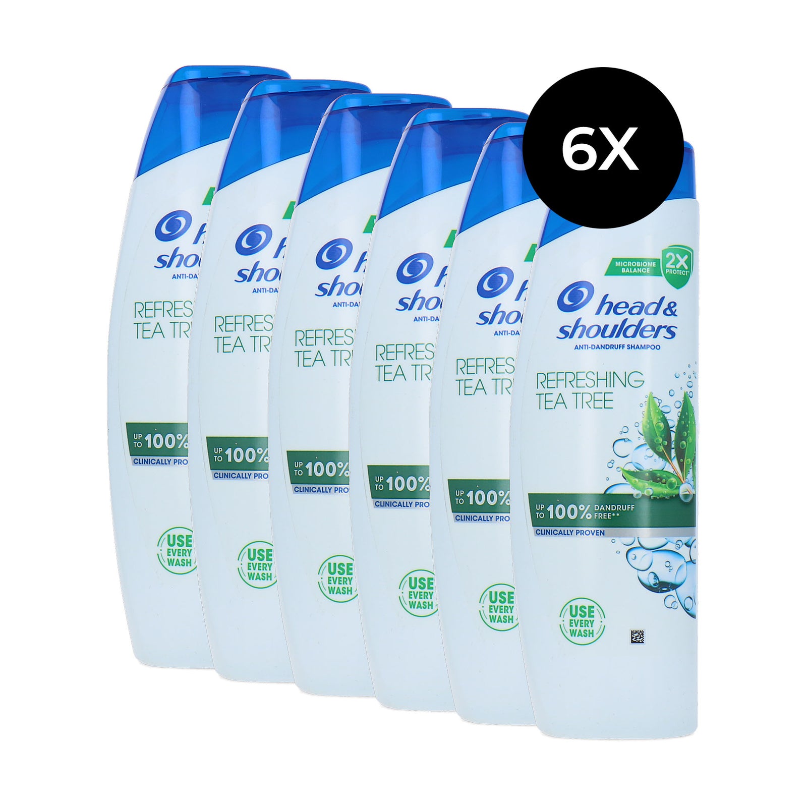 Head & Shoulders Refreshing Tea Tree Anti Dandruff Shampoo - 6 x 250 ml