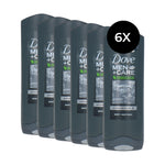 Dove Men + Care Charcoal + Clay Body + Face Wash - 6 x 250 ml