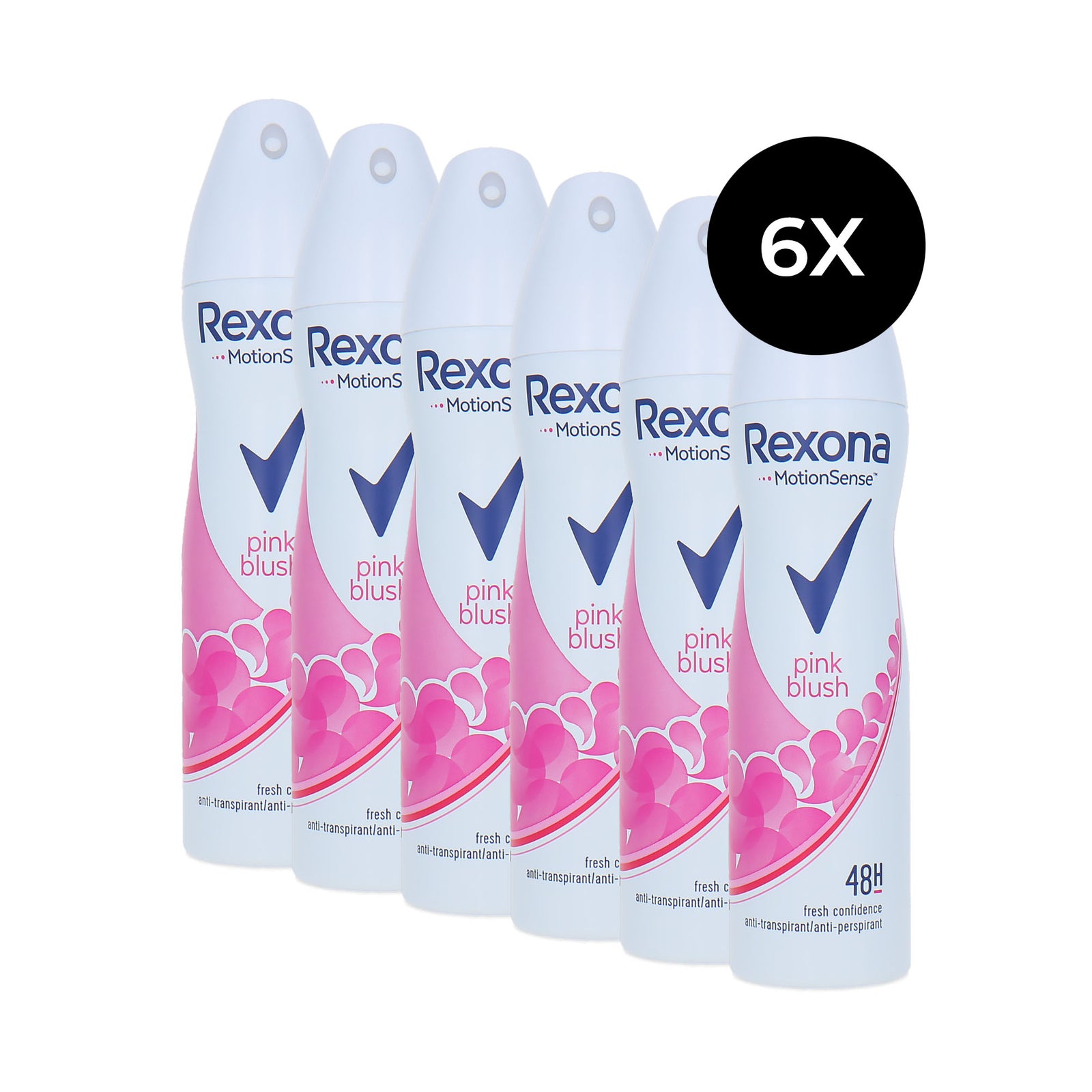 Rexona Pink Blush Deodorant Spray - 6 x 150 ml