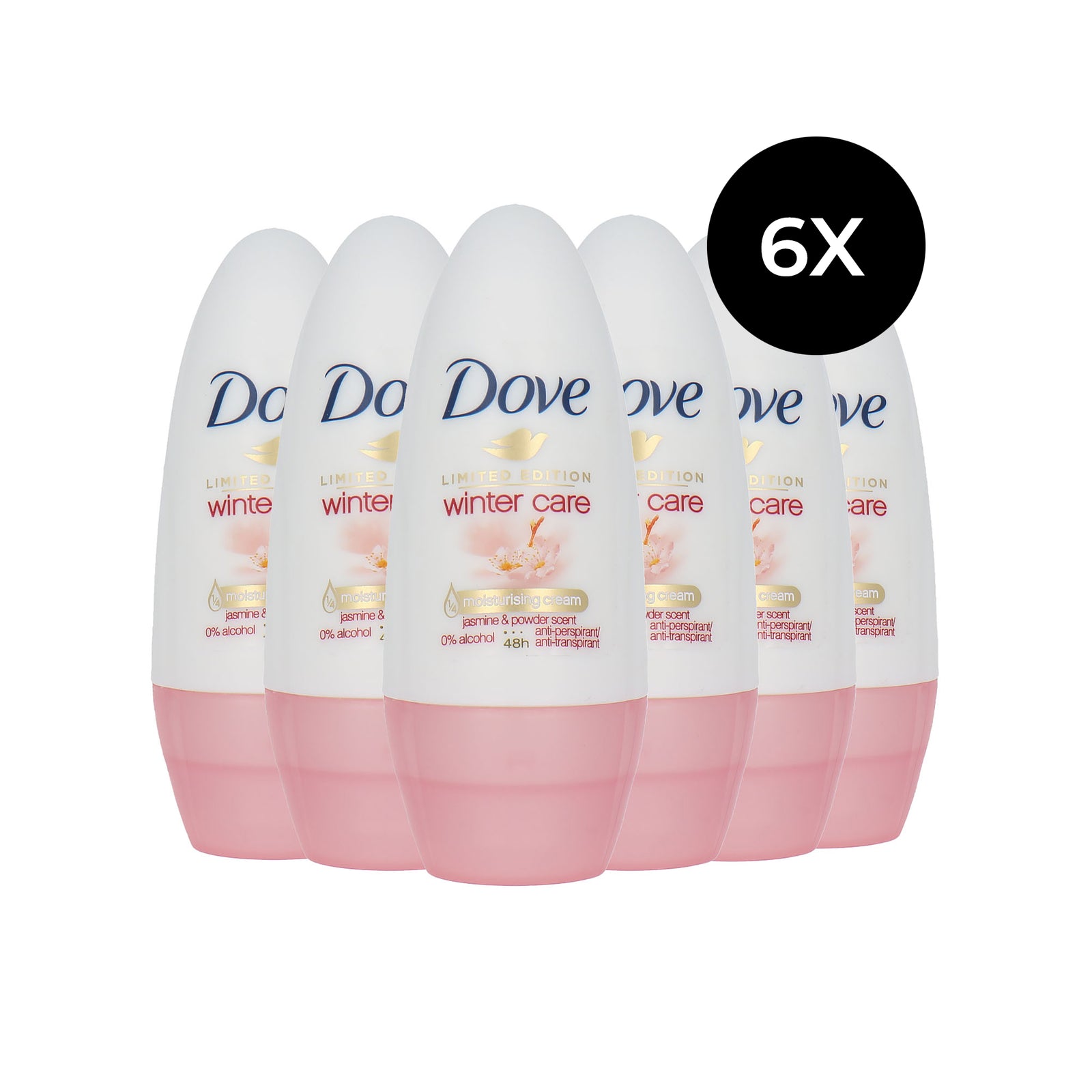 Dove Winter Care Deodorant - Jasmine & Powder Scent (6 stuks)