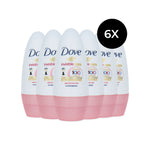 Dove Invisible Care Deodorant Roller Water Lily & Rose Scent - 6 x 50 ml