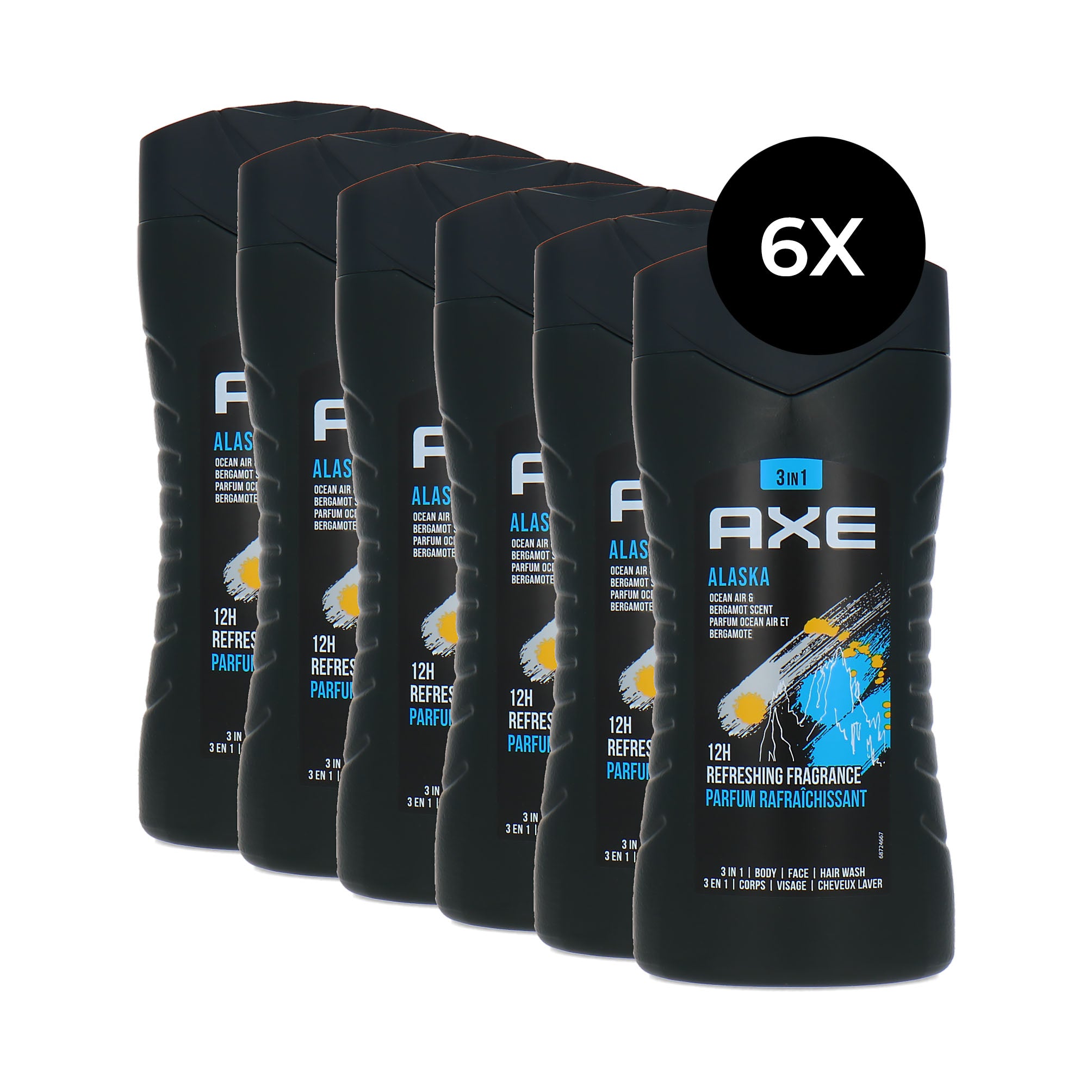 Axe 3in1 Shower Gel Alaska - 6 x 250 ml