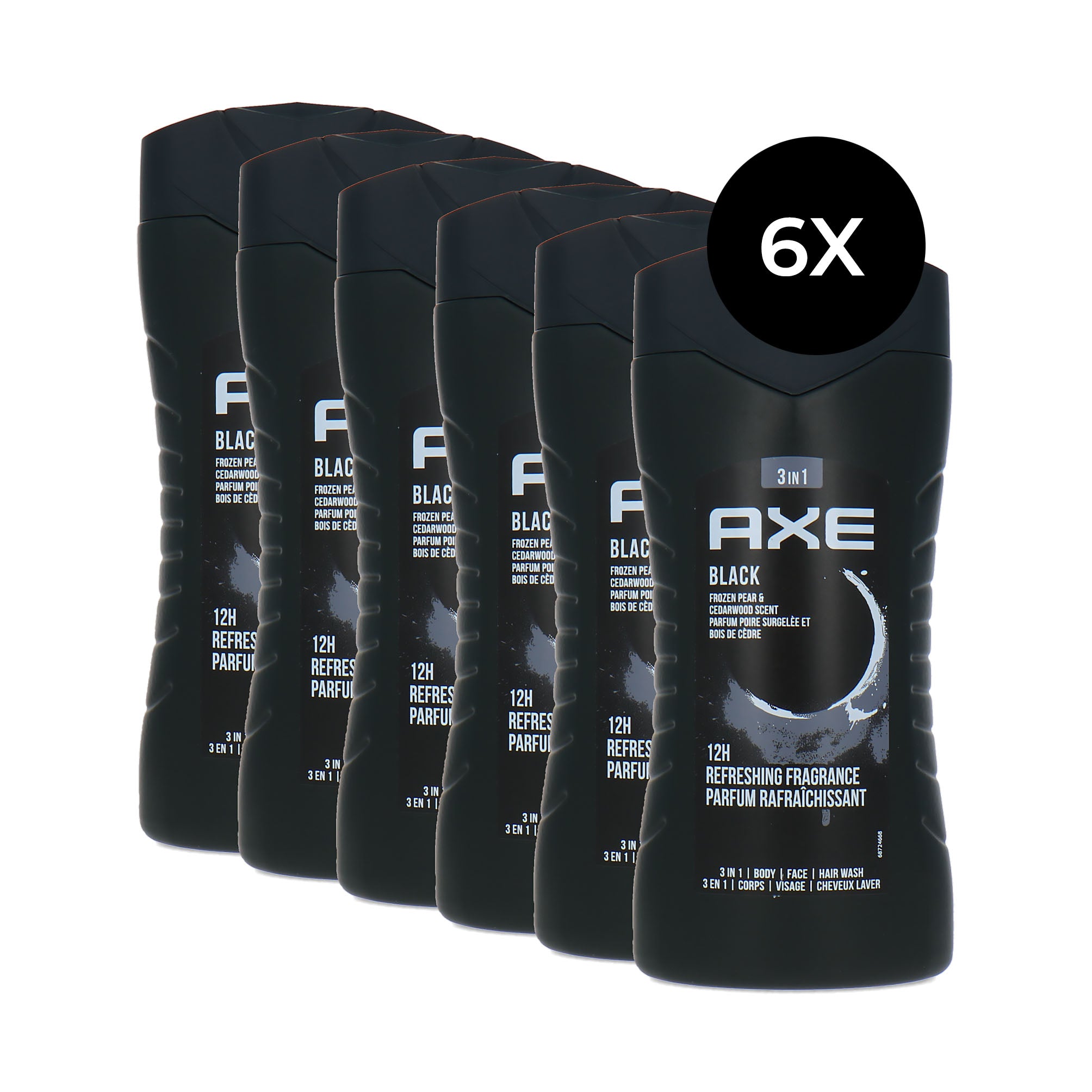 Axe 3in1 Shower Gel Black - 6 x 250 ml