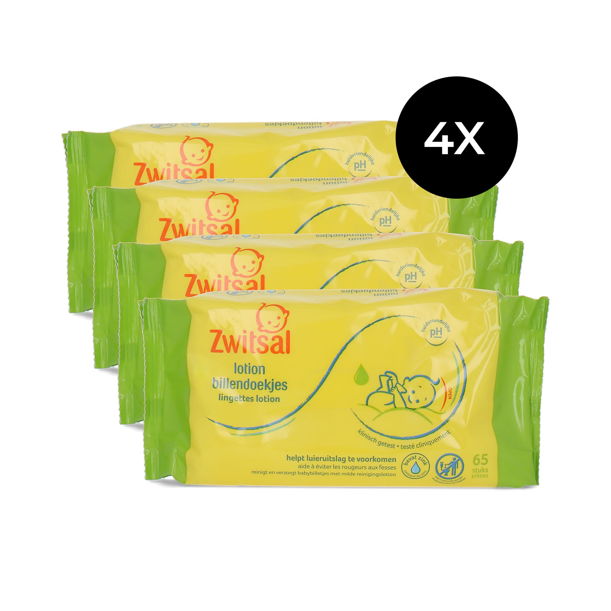 Zwitsal Lotion Billendoekjes (4 x 65 stuks)