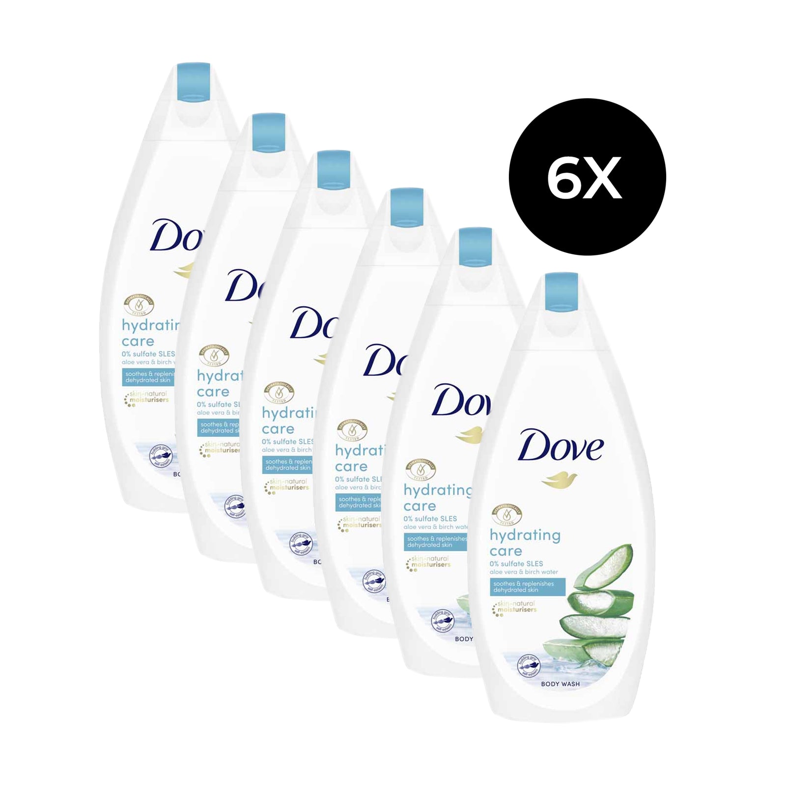 Dove Hydrating Care Body Wash - 6 x 450 ml