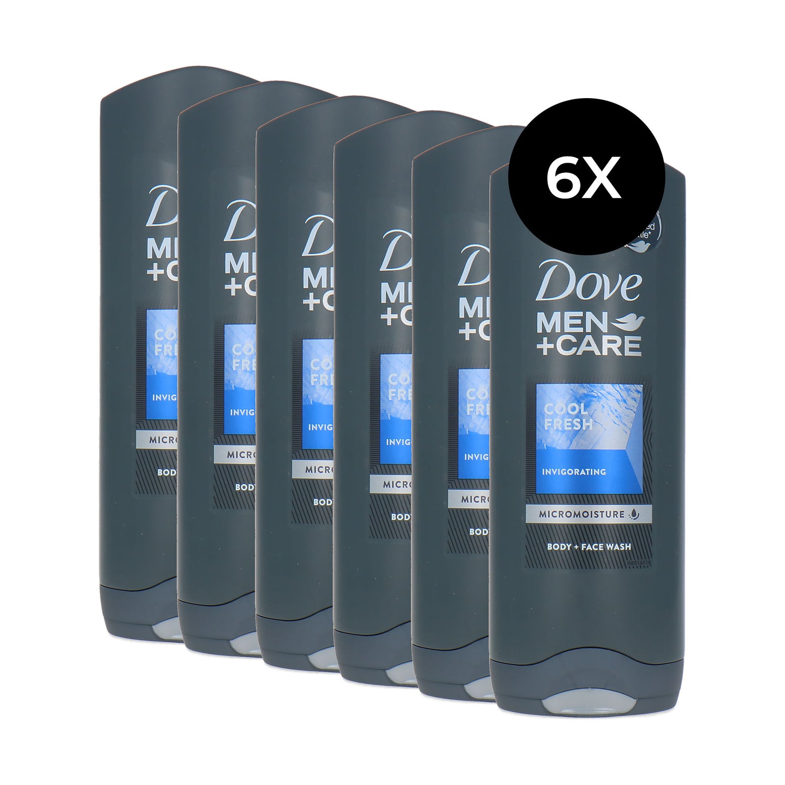 Dove Men + Care Cool Fresh Body + Face Wash - 6 x 250 ml