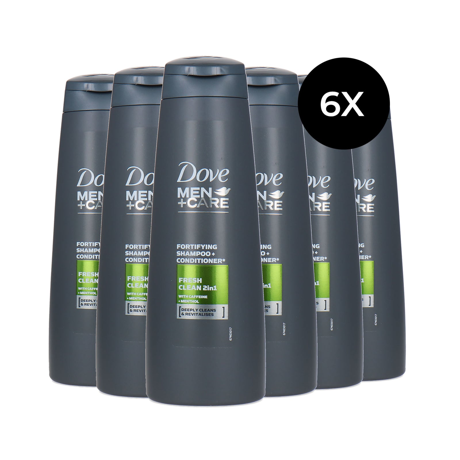 Dove Men Fresh Clean 2in1 Shampoo + Conditioner - 6 x 250 ml