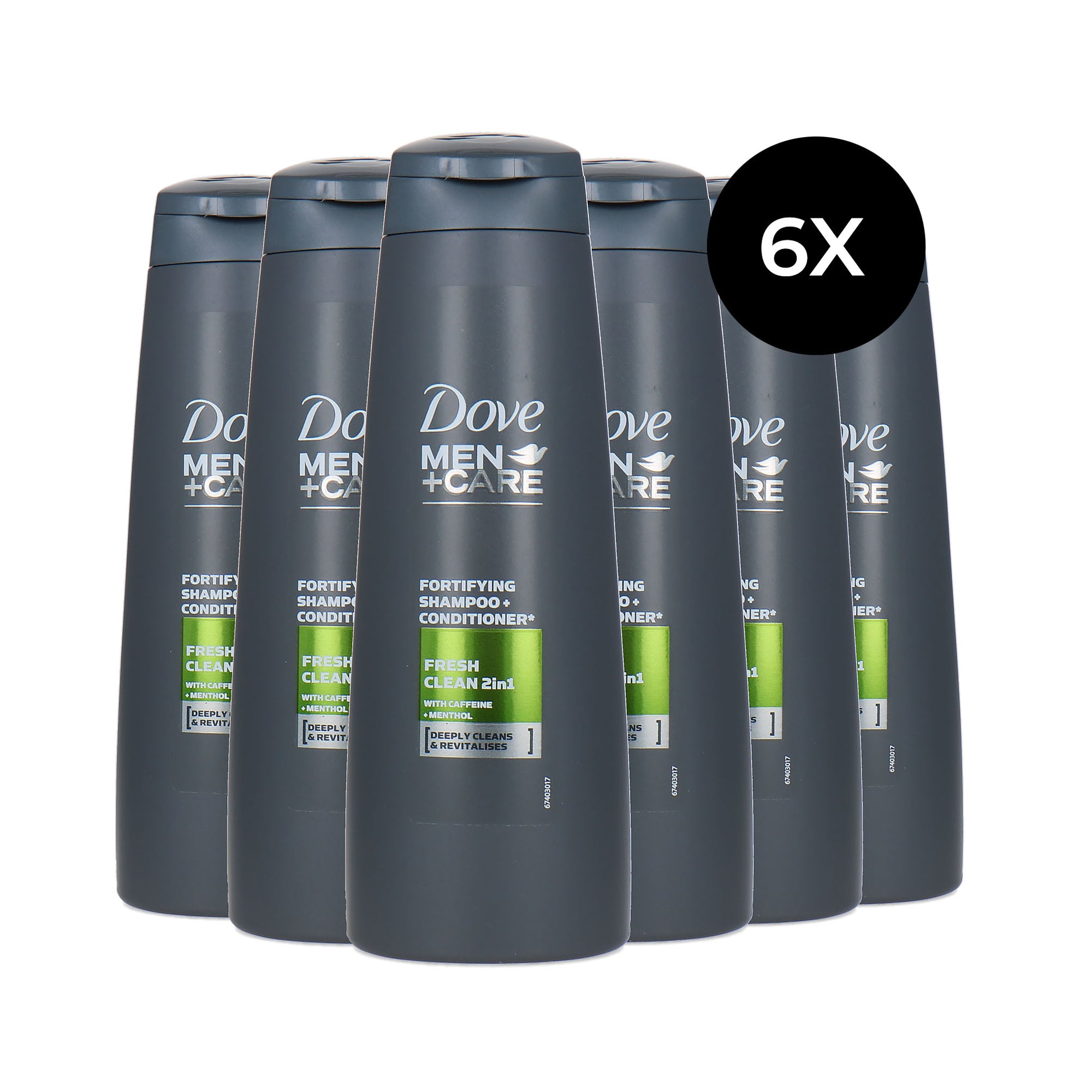 Dove Men Fresh Clean 2in1 Shampoo + Conditioner - 6 x 250 ml
