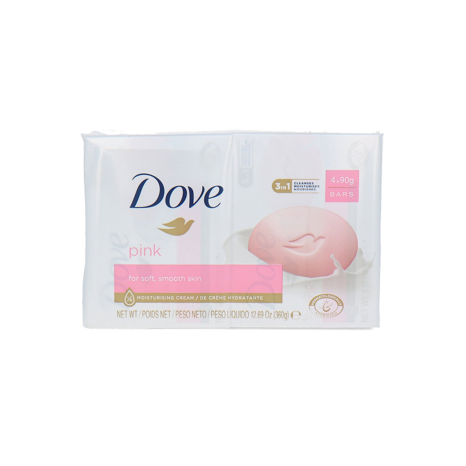 Dove Pink Moisturising Cream Bar - 4 x 90 gr