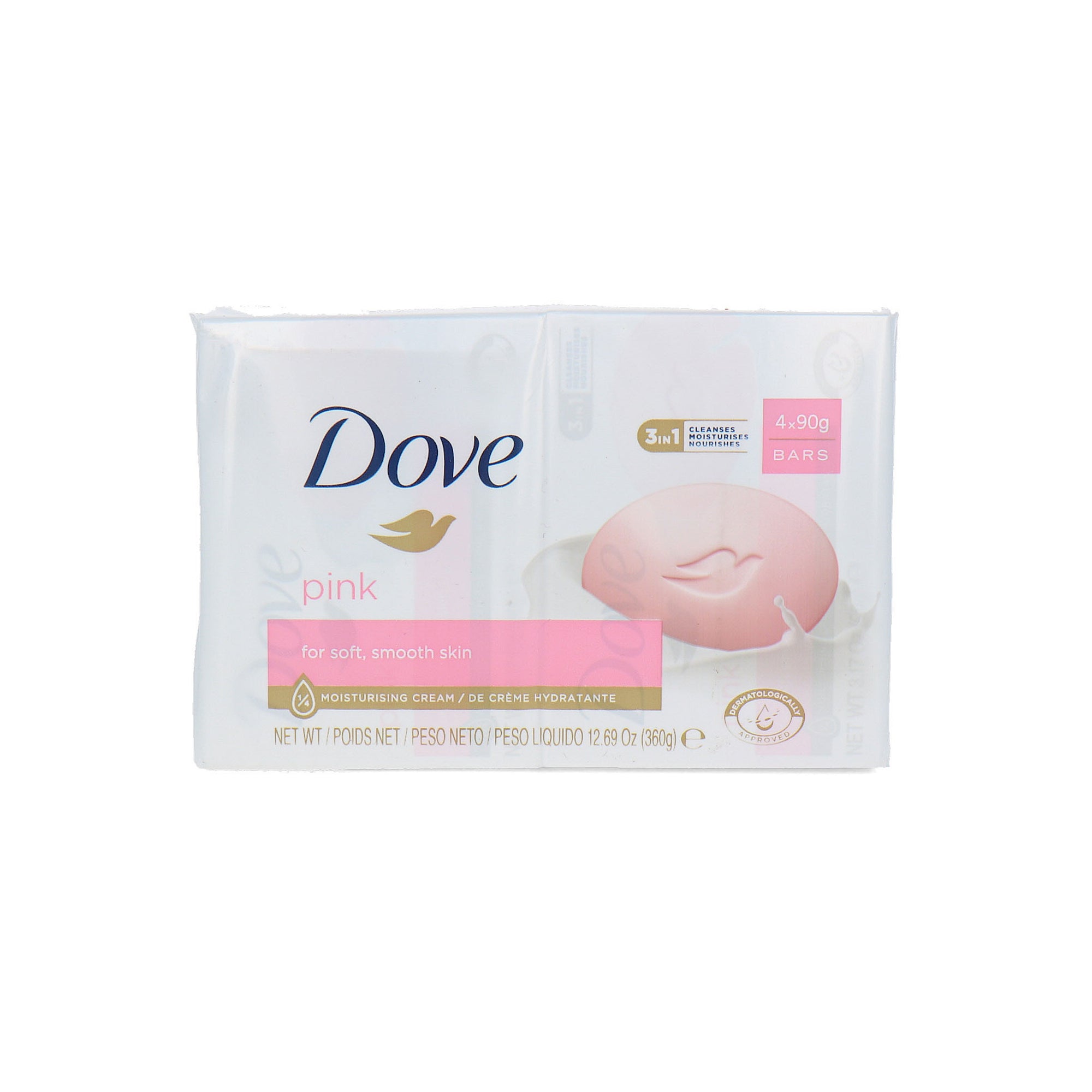 Dove Pink Moisturising Cream Bar - 4 x 90 gr